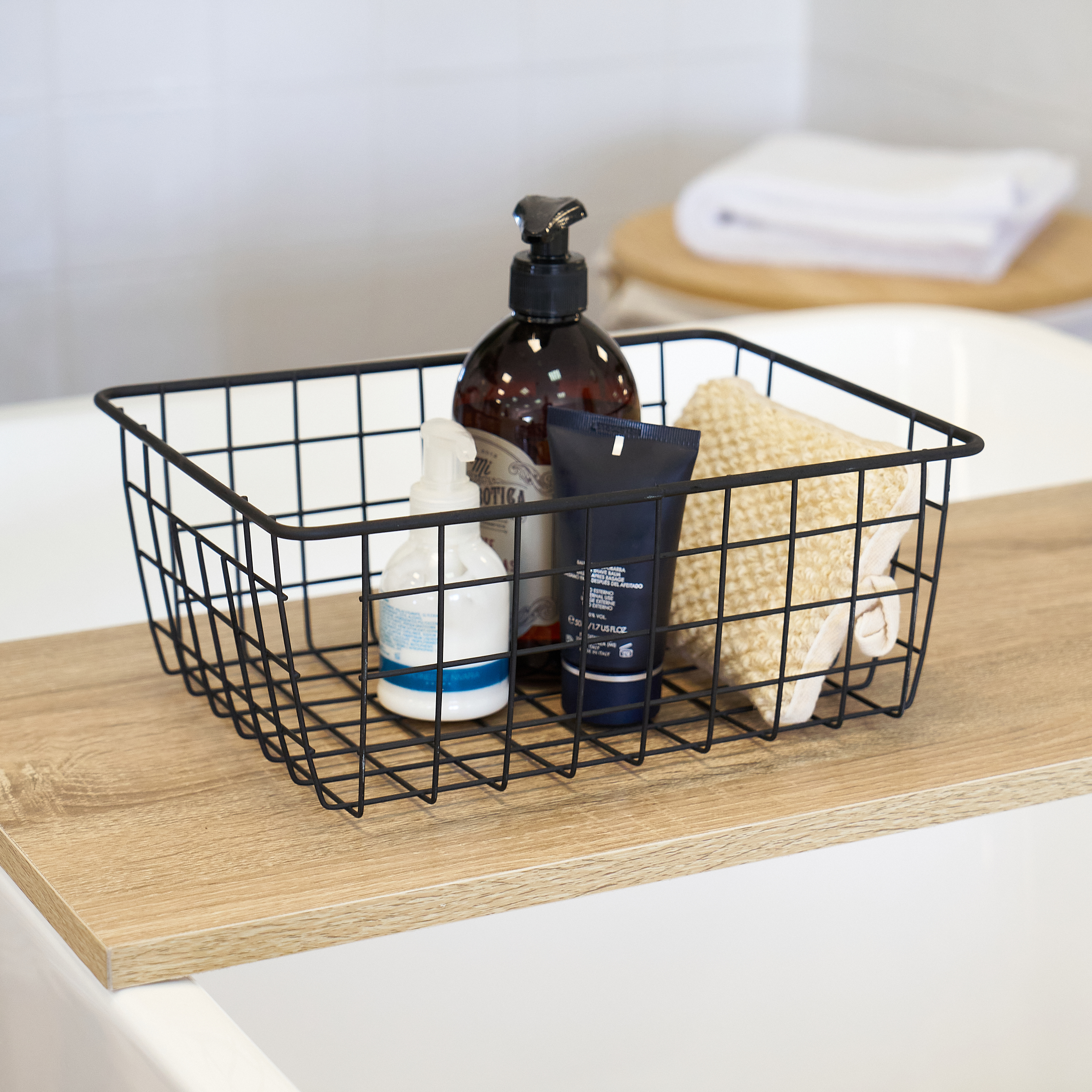 CESTA METAL NEGRO 28 X 22 X 12 CM