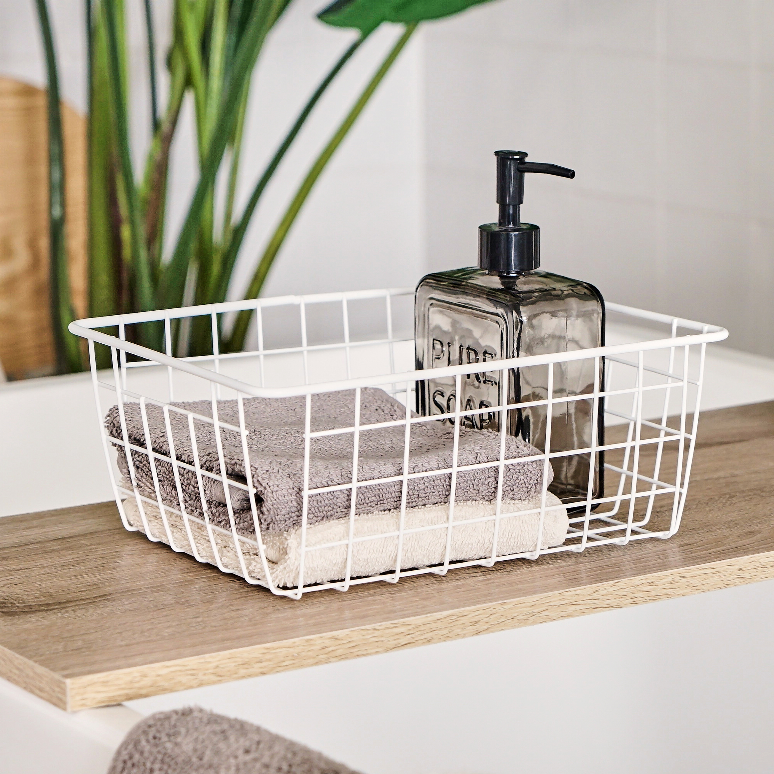 CESTA METAL BLANCO 28 X 22 X 12 CM