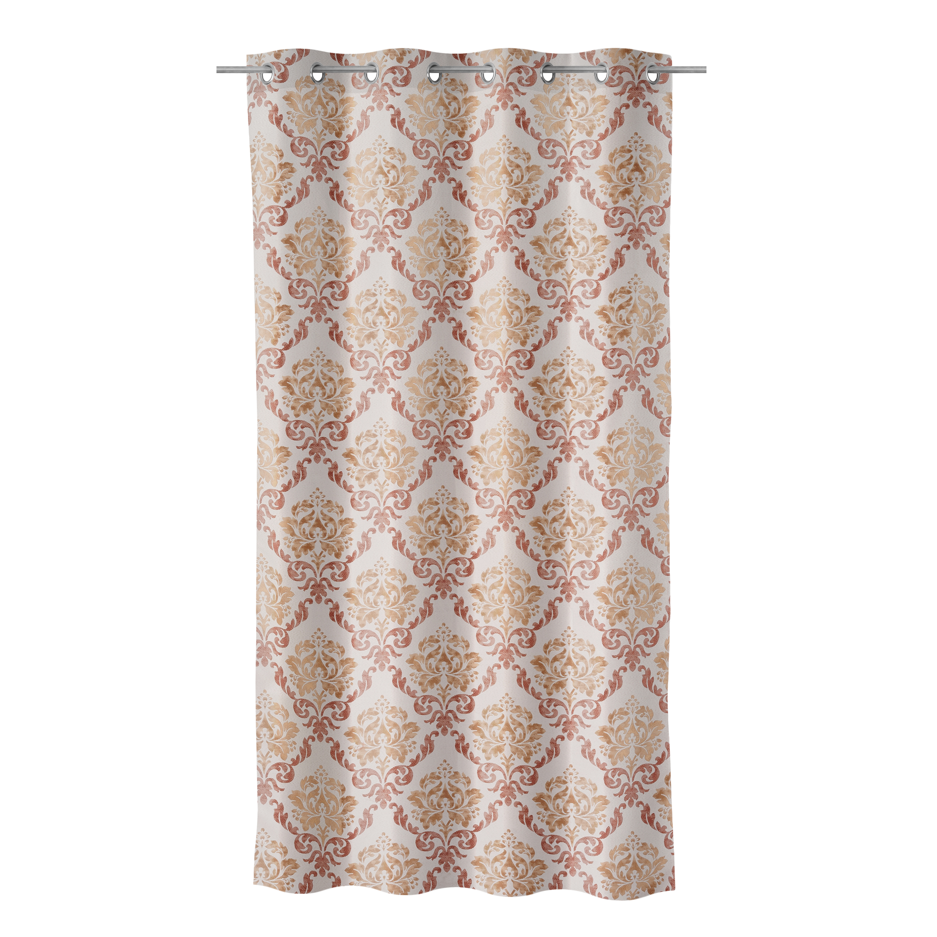 CORTINA JACQUARD DAMASCO TAPIZ ROSA-ORO 135X260CM
