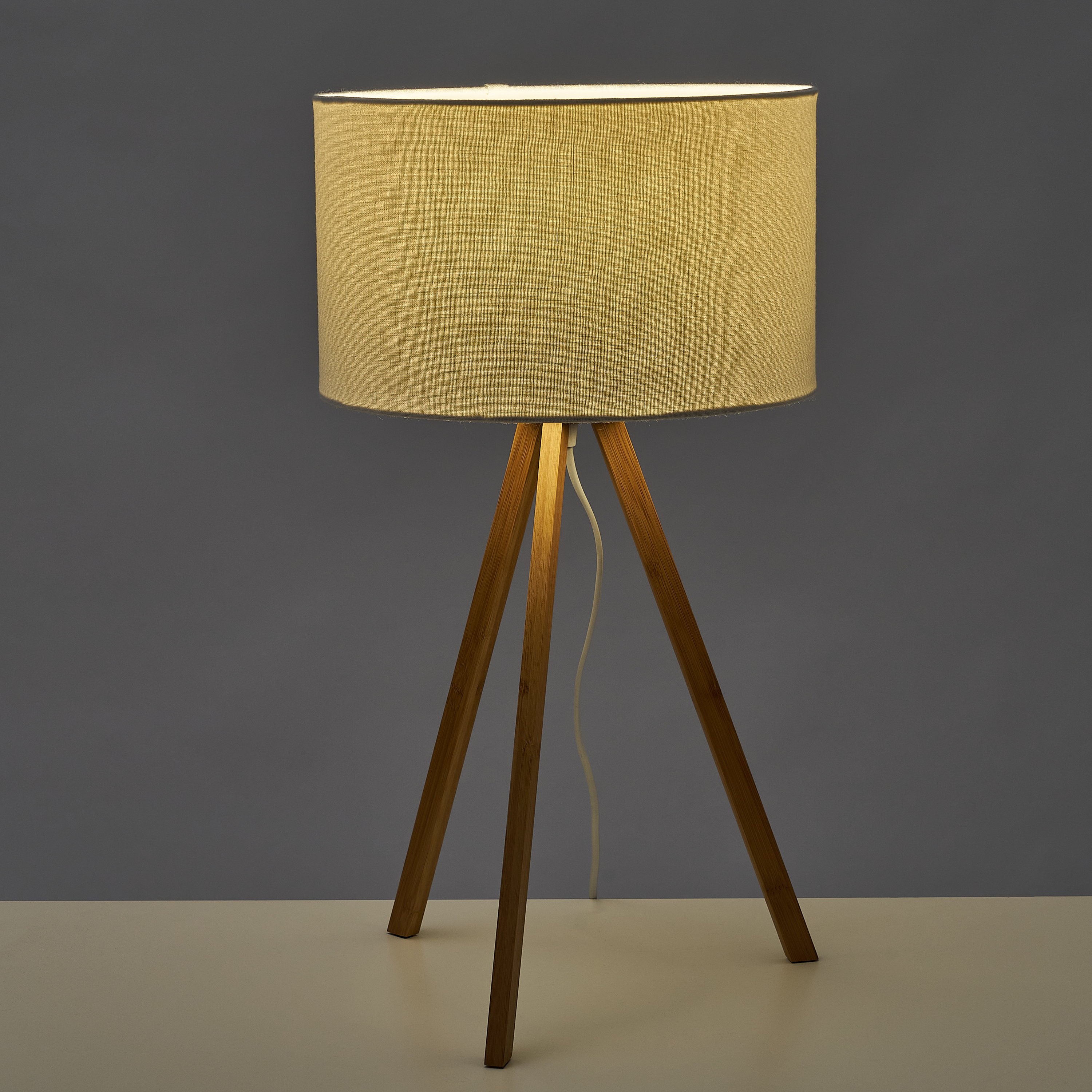 LAMPARA SOBREMESA BAMBU NATURAL 30X30X55CM 4