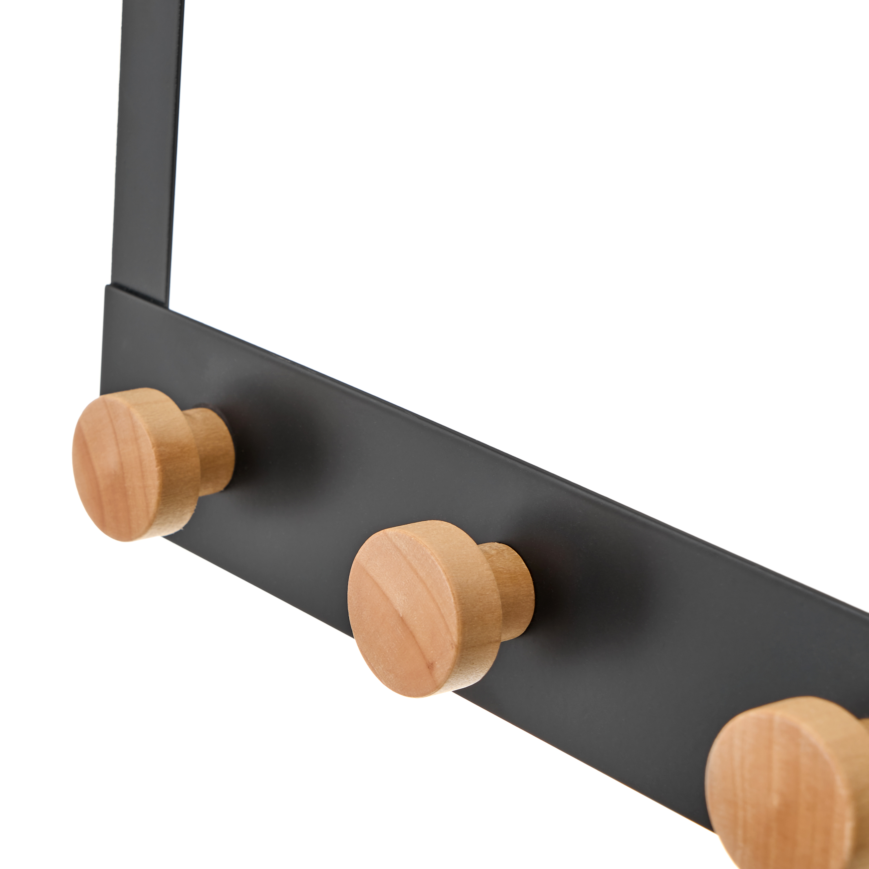 PERCHA 3 GANCHOS METAL-MADERA NEGRO 30 X 8 X 20 CM 2