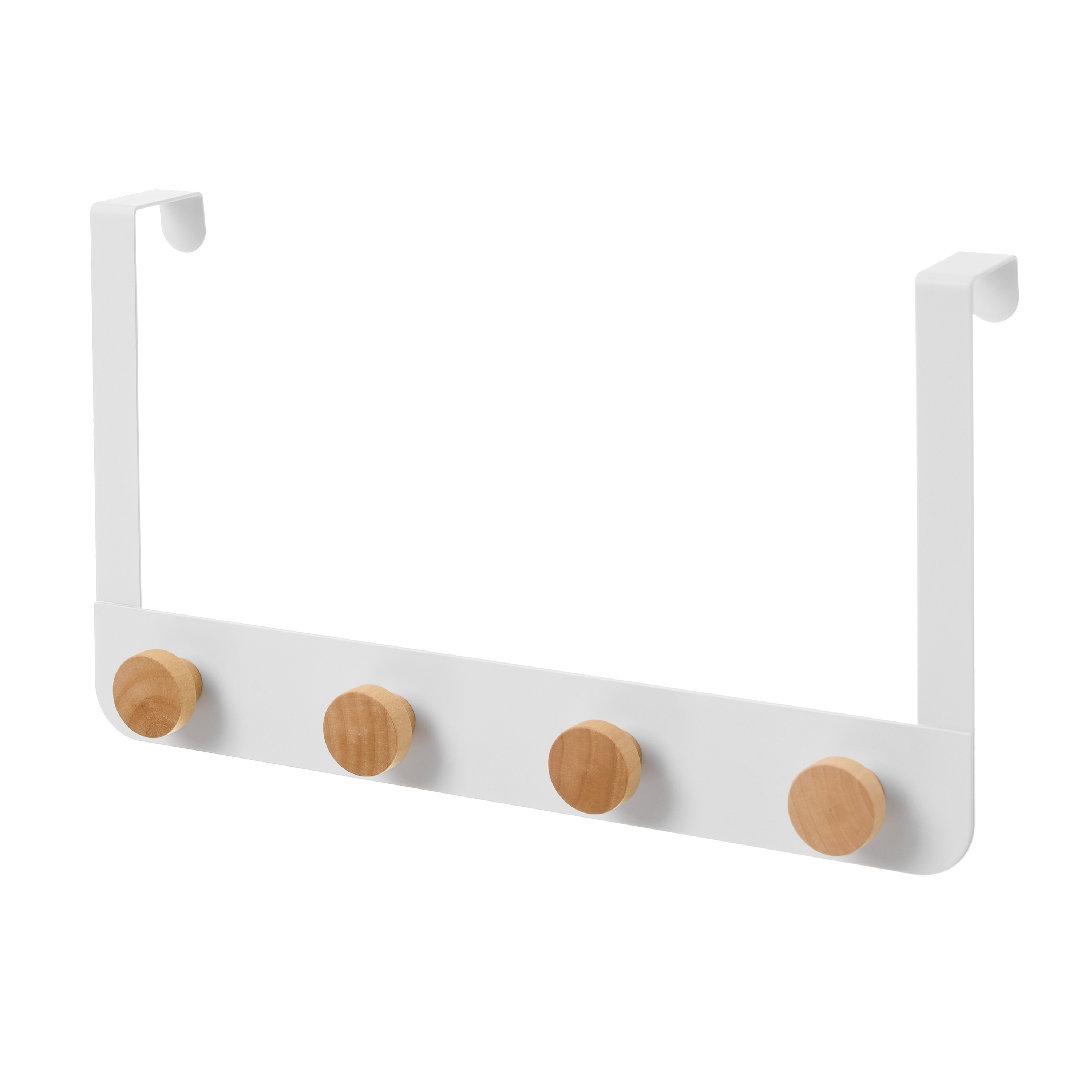 PERCHA 4 GANCHOS METAL-MADERA BLANCO 35 X 8 X 20 C