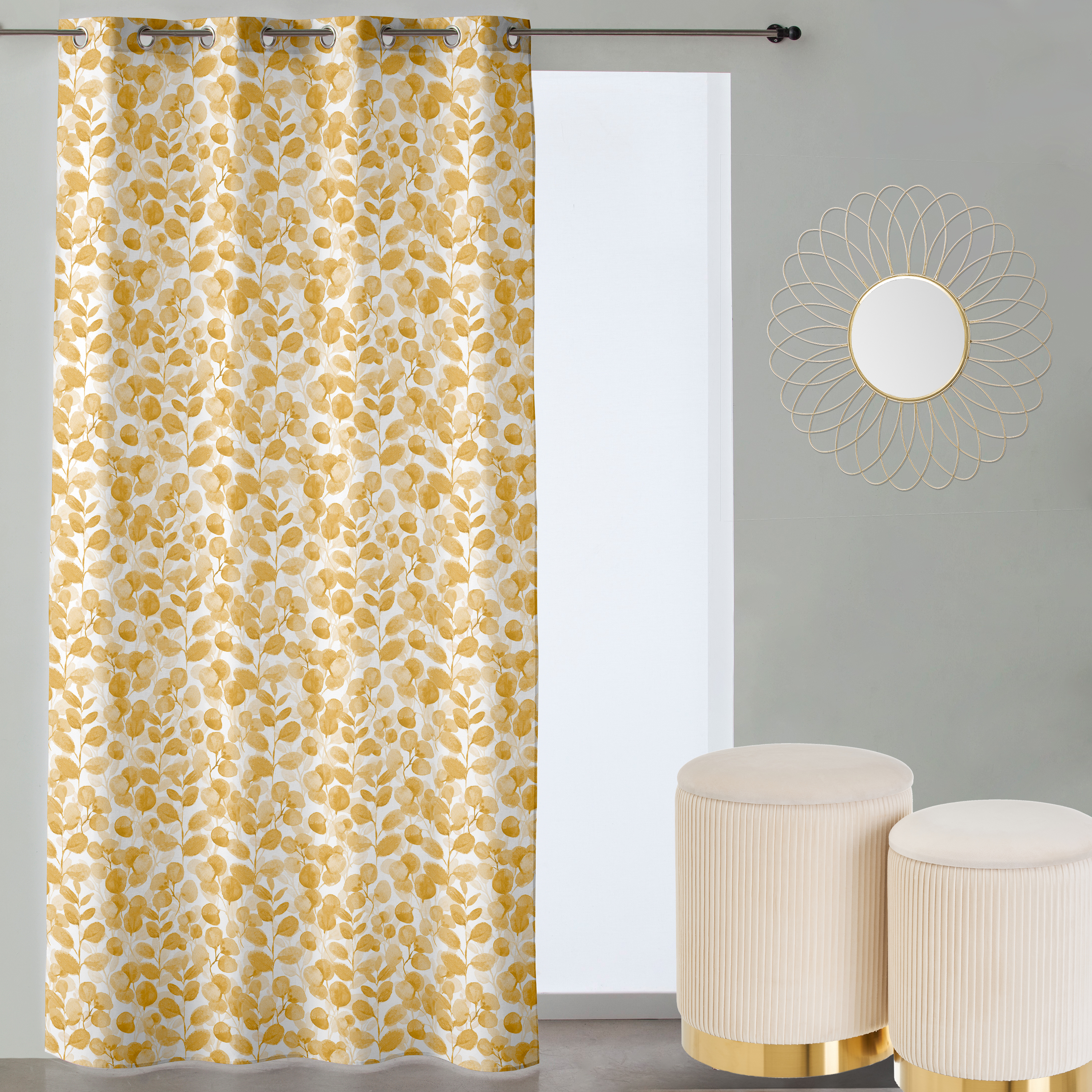 CORTINA LONETA IMPRESO MIMOSA 140 X 260 CM 4