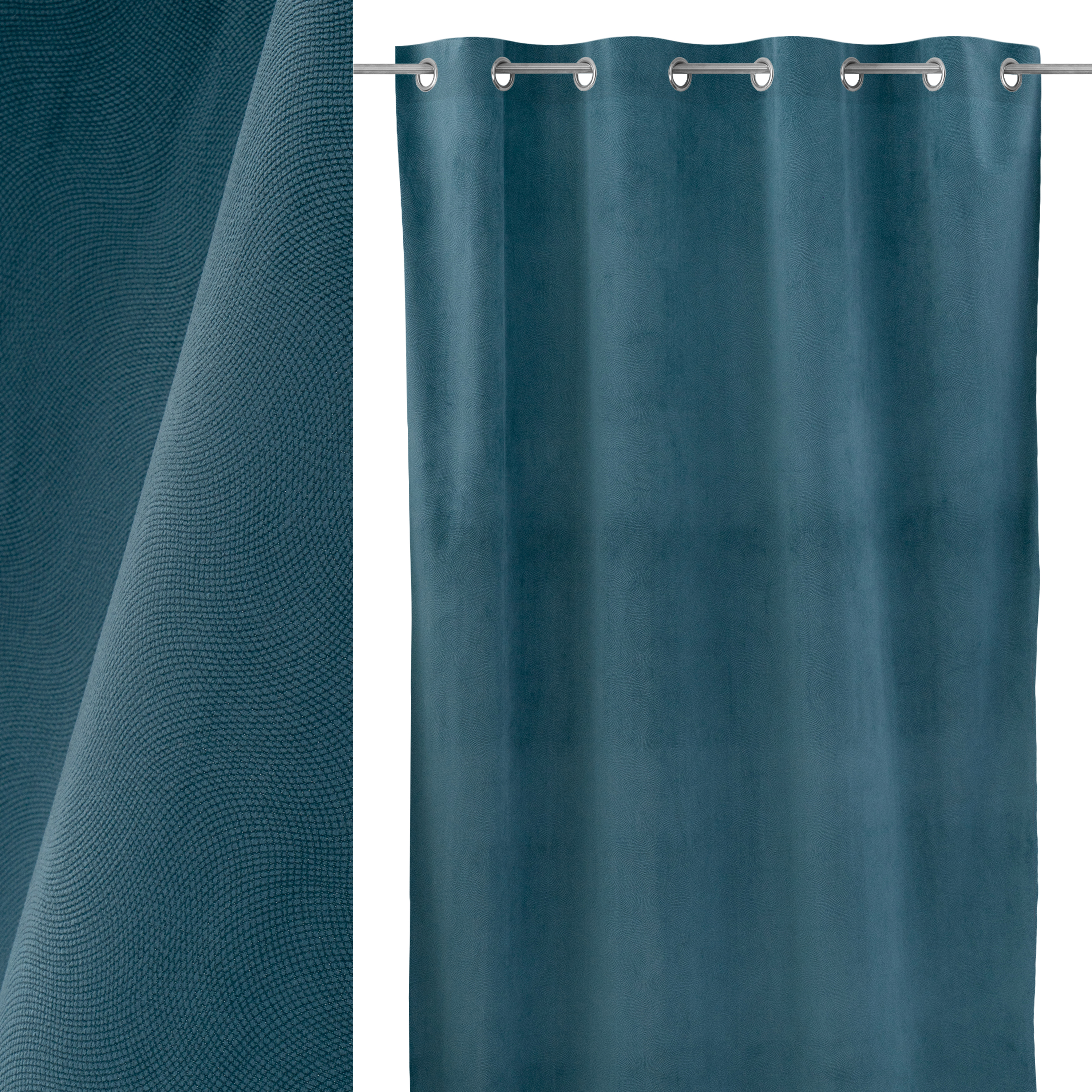 CORTINA BURN OUT VELVET ESTELA AZUL 140 X 260 CM