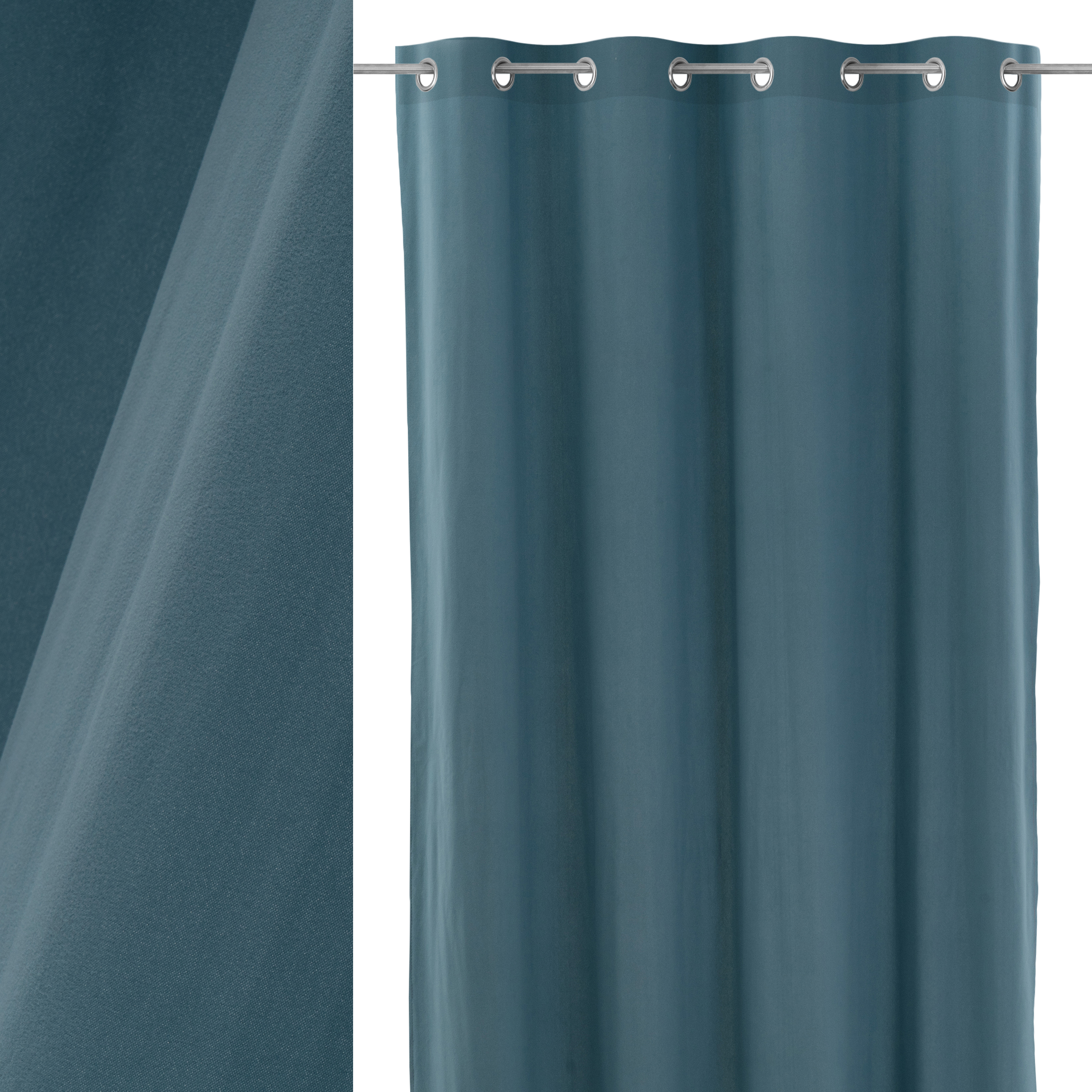 CORTINA FAUX COTTON VELVET UP&DOWN AZUL 140 X 260