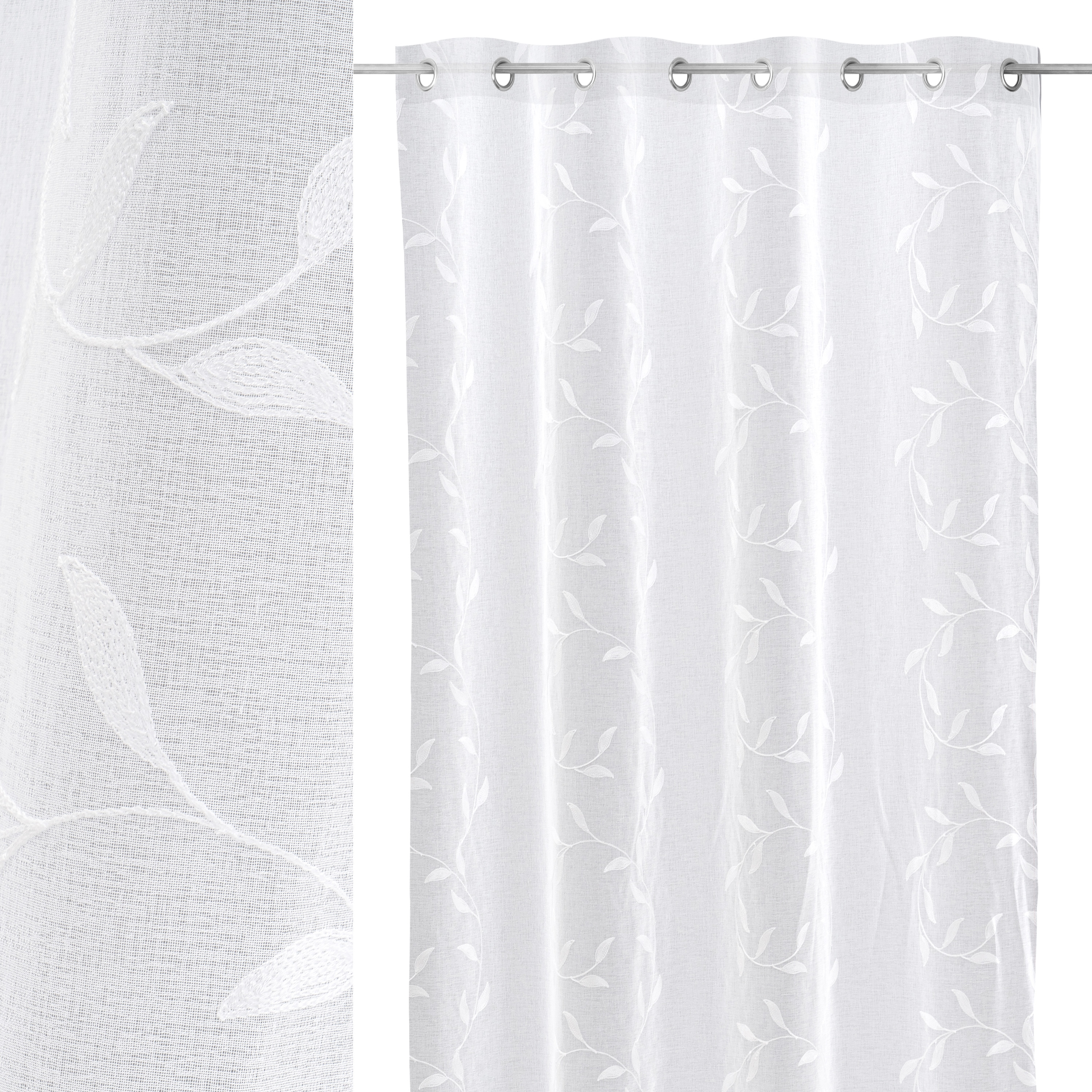VISILLO DOLLY BORDADO ALBA BLANCO-BEIGE 140X26CM