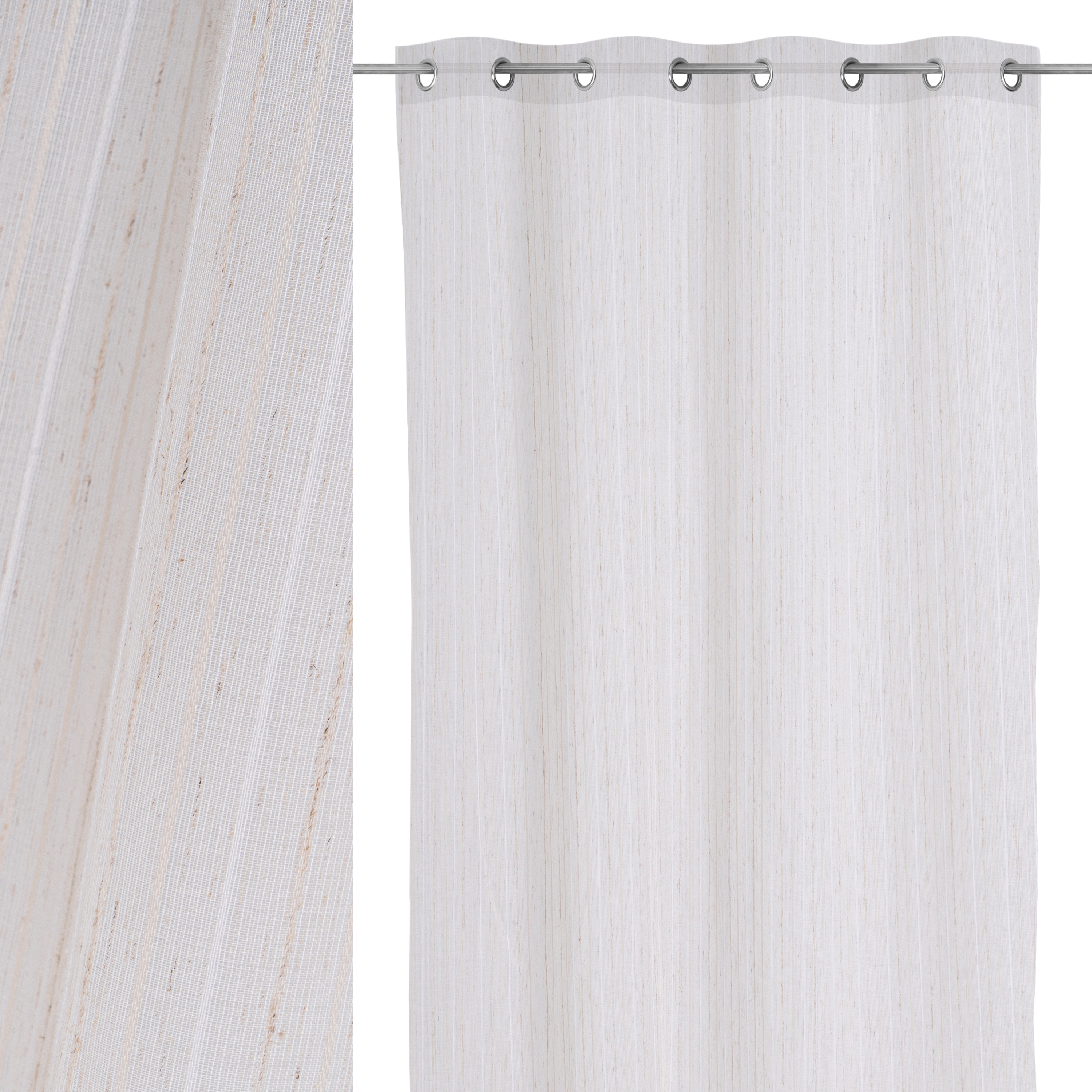 VISILLO POLY-LINEN RAYADO RIVERS NATURAL 140X260CM