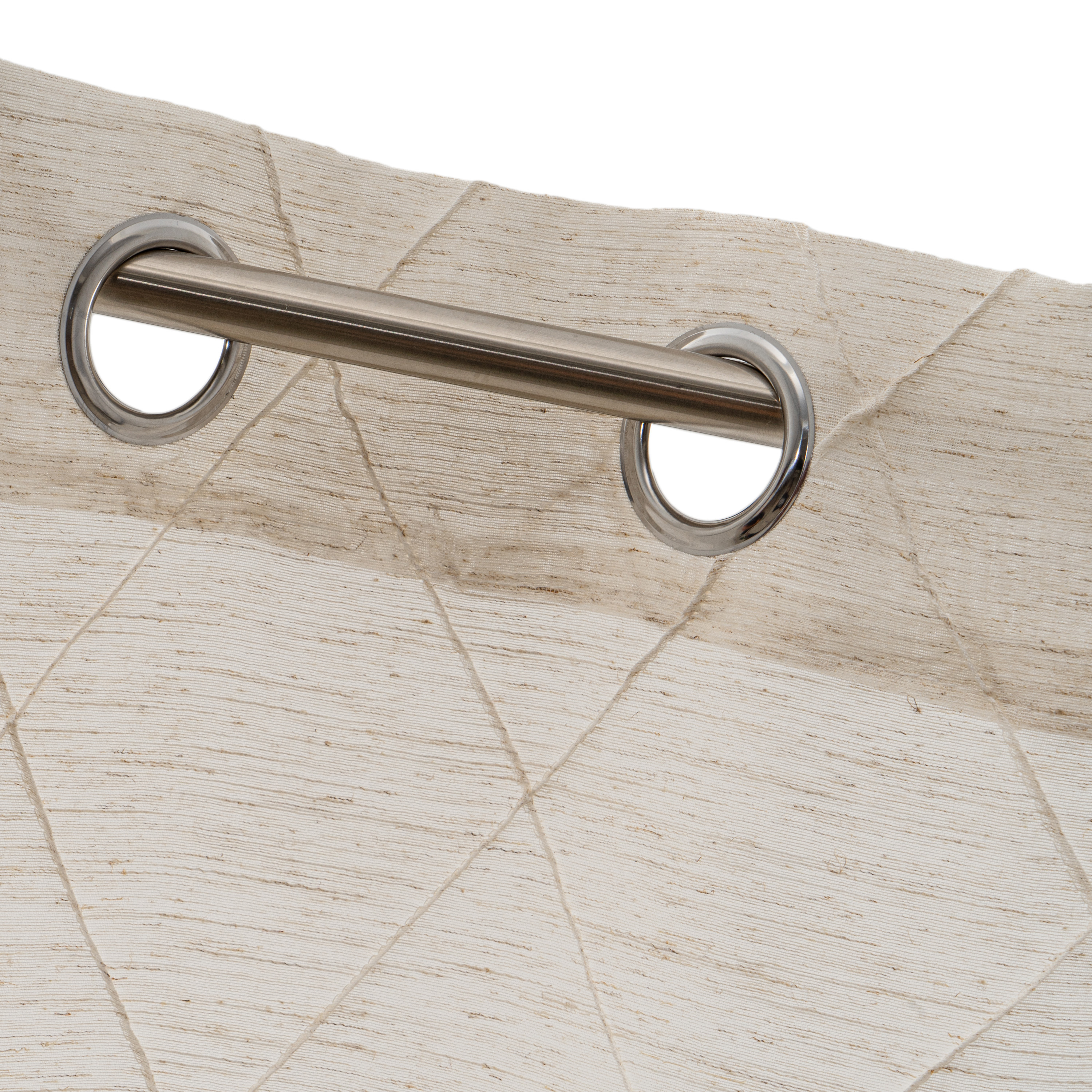 VISILLO POLY-LINEN ROMBOS EARTH NATURAL 130X260CM 3