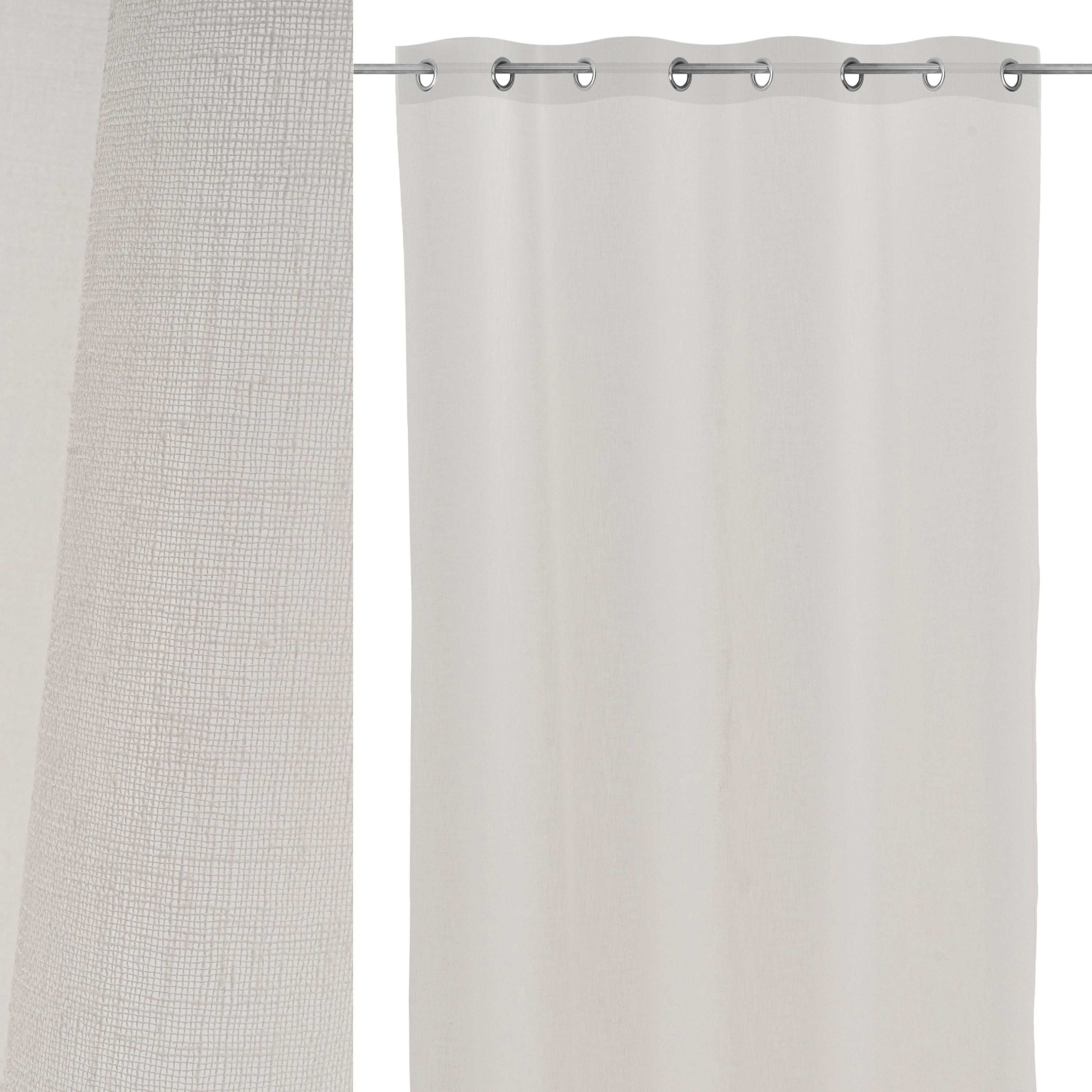 CORTINA FAUX LINEN TEÃ Â IDO BLANCO 140X260