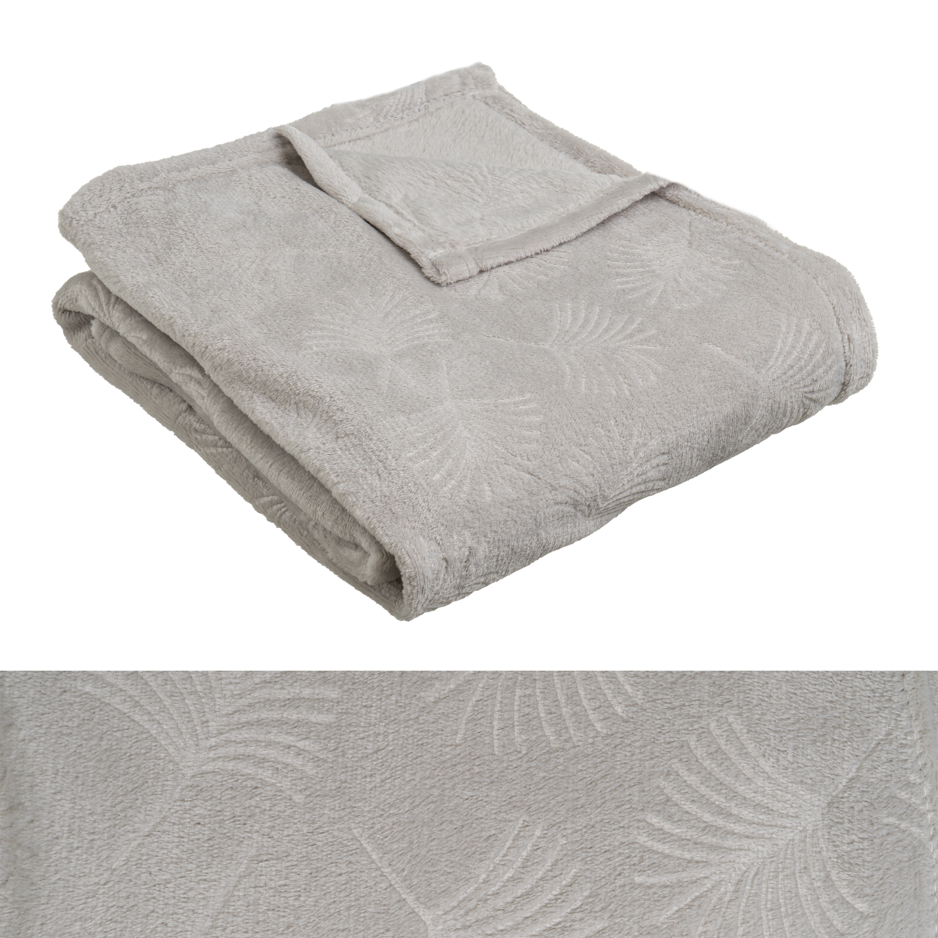 MANTA FRANELA RELIEVE POLIESTER PIEDRA 130 X 160 C