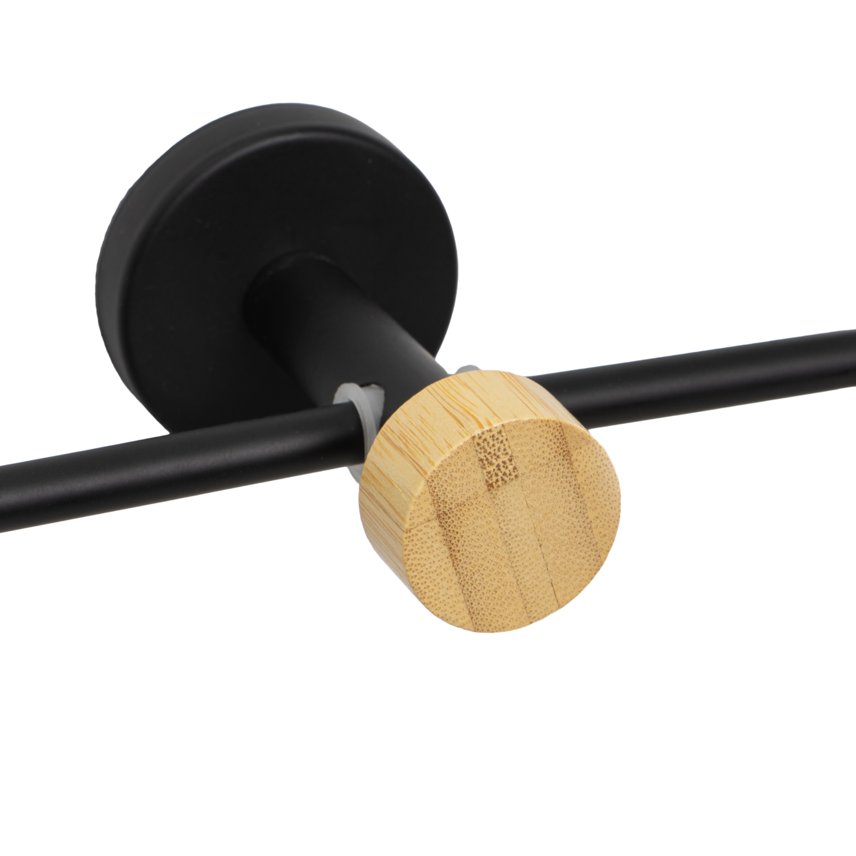 TOALLERO METAL-BAMBÚ NEGRO 17 X 9 X 18 CM 2