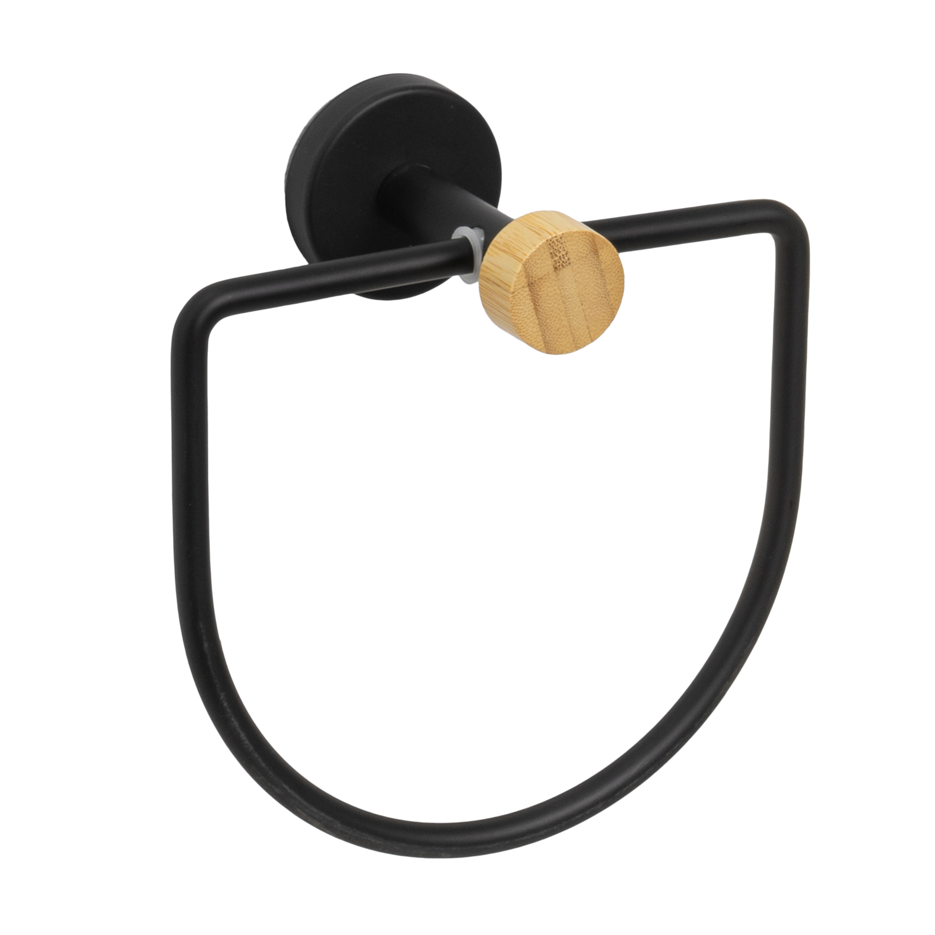 TOALLERO METAL-BAMBÚ NEGRO 17 X 9 X 18 CM