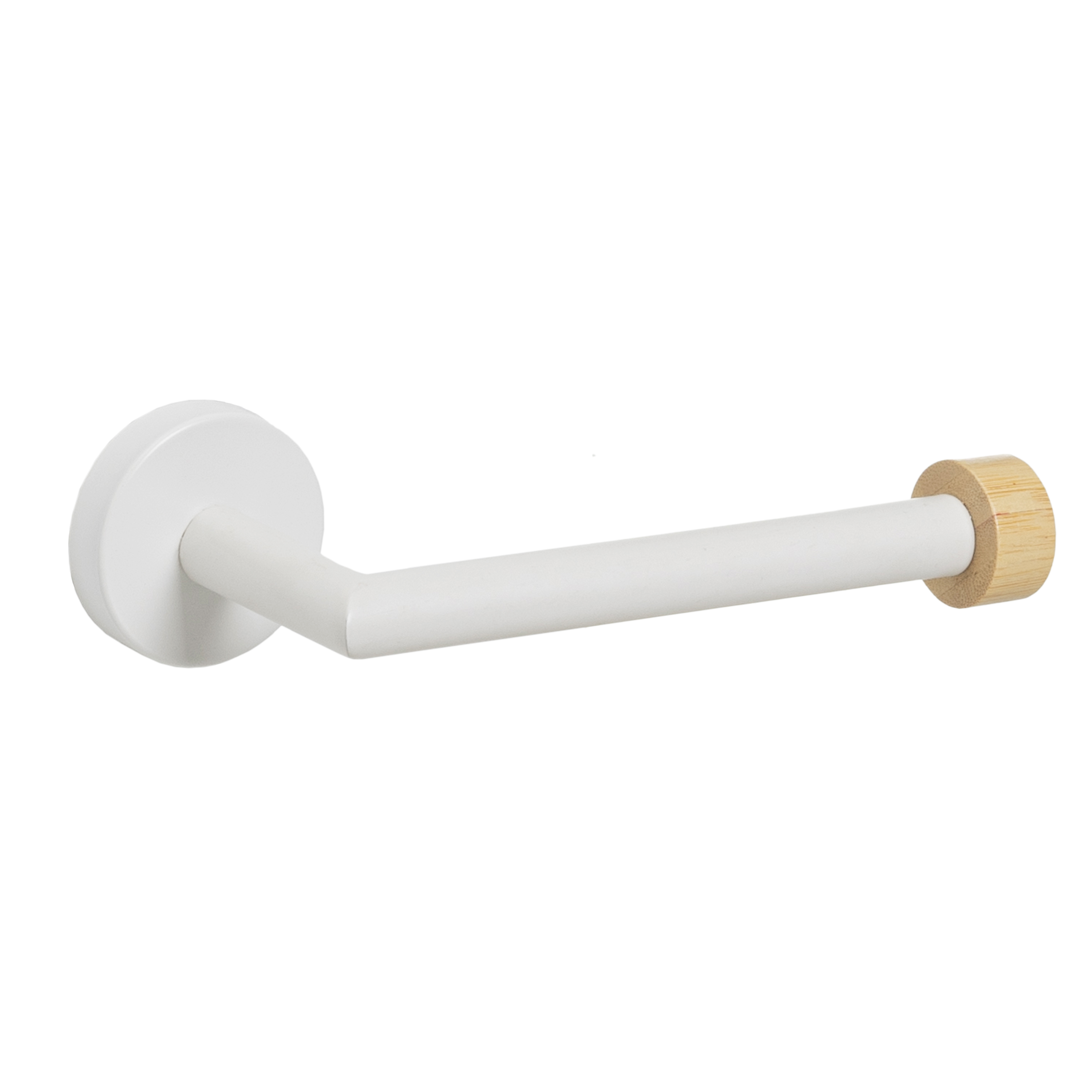 PORTARROLLOS METAL-BAMBÚ BLANCO 18 X 8 X 5 CM