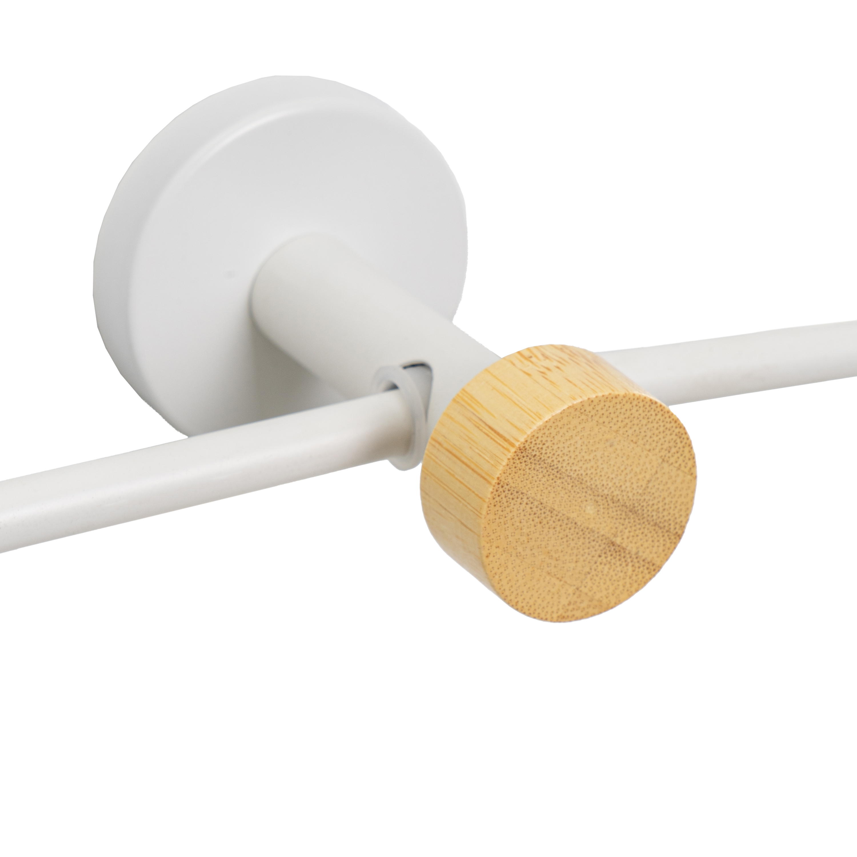 TOALLERO METAL-BAMBÚ BLANCO 17 X 9 X 18 CM 2