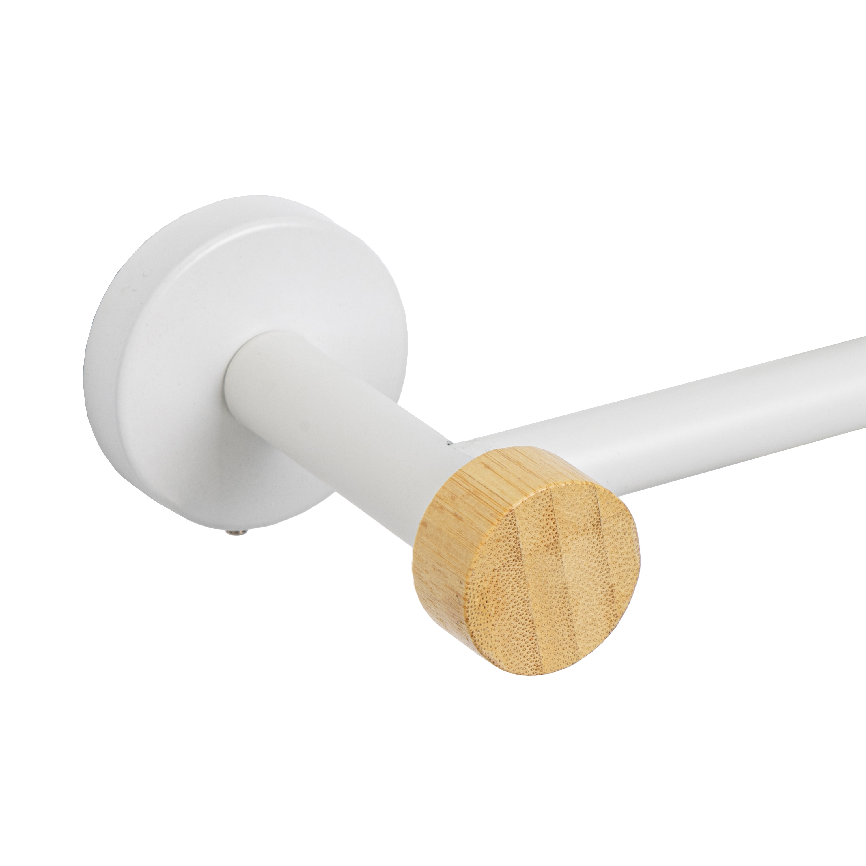 TOALLERO METAL-BAMBÚ BLANCO 65 X 10 X 5 CM 2