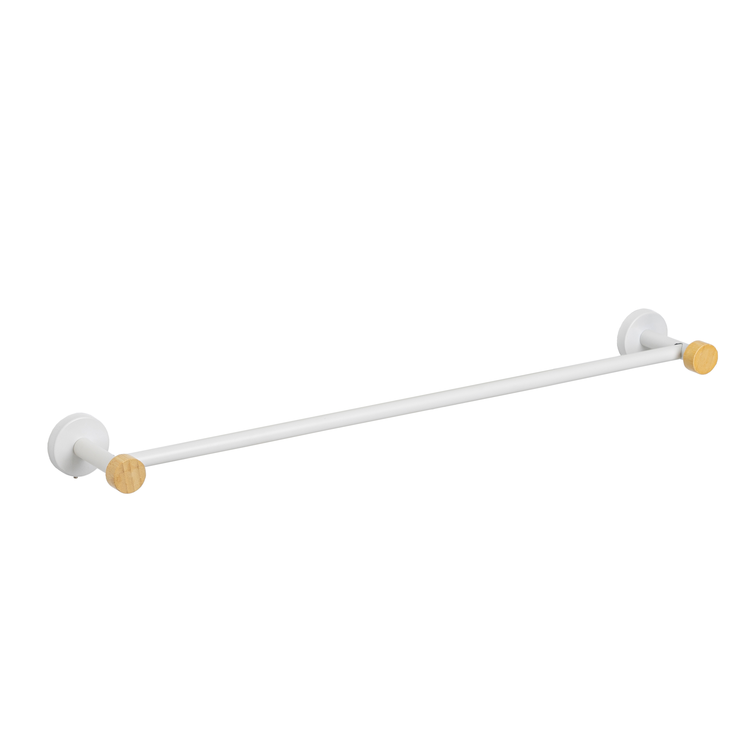 TOALLERO METAL-BAMBÚ BLANCO 65 X 10 X 5 CM