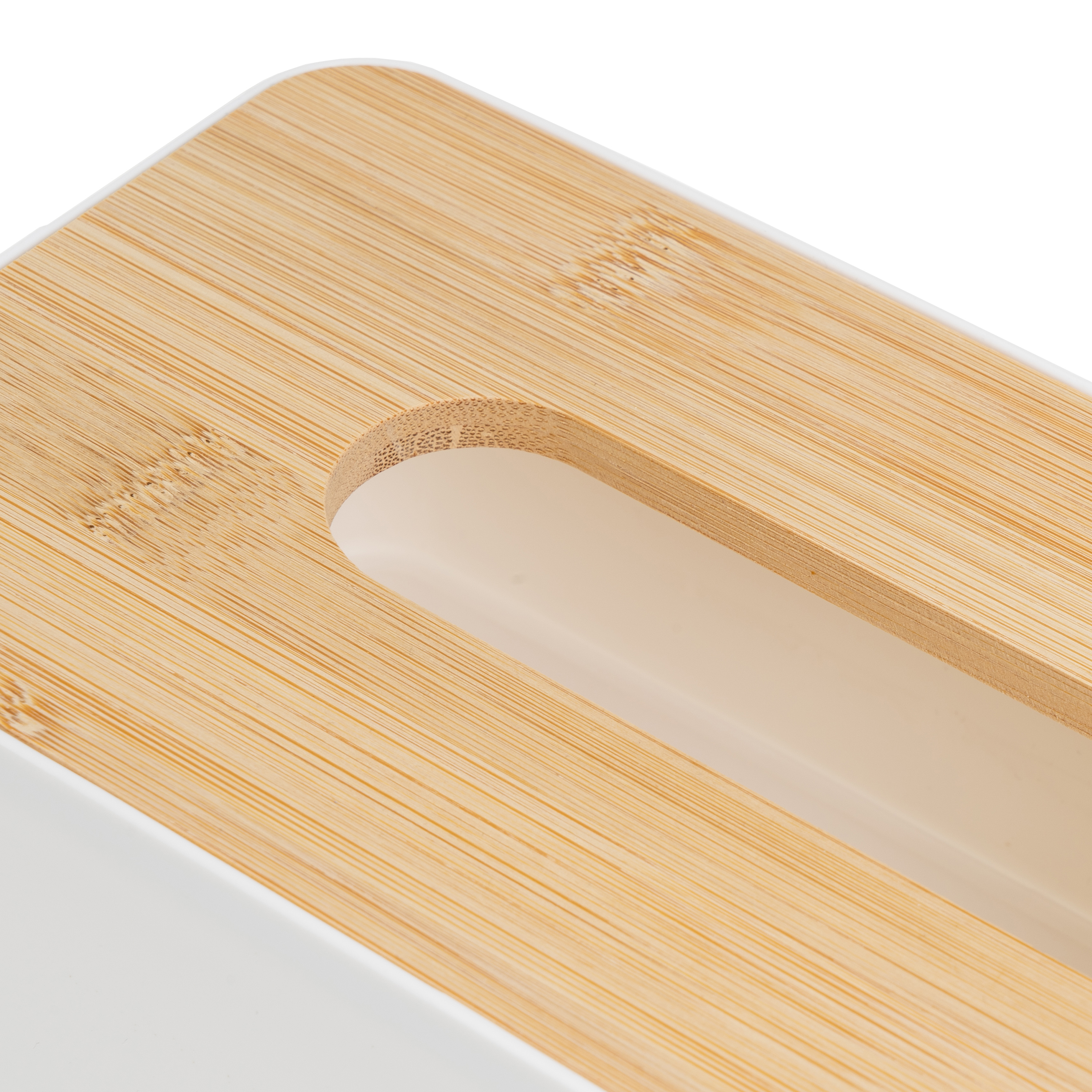 CAJA DE PAÑUELOS PP-BAMBÚ BLANCO 25 X 13 X 9 CM 2