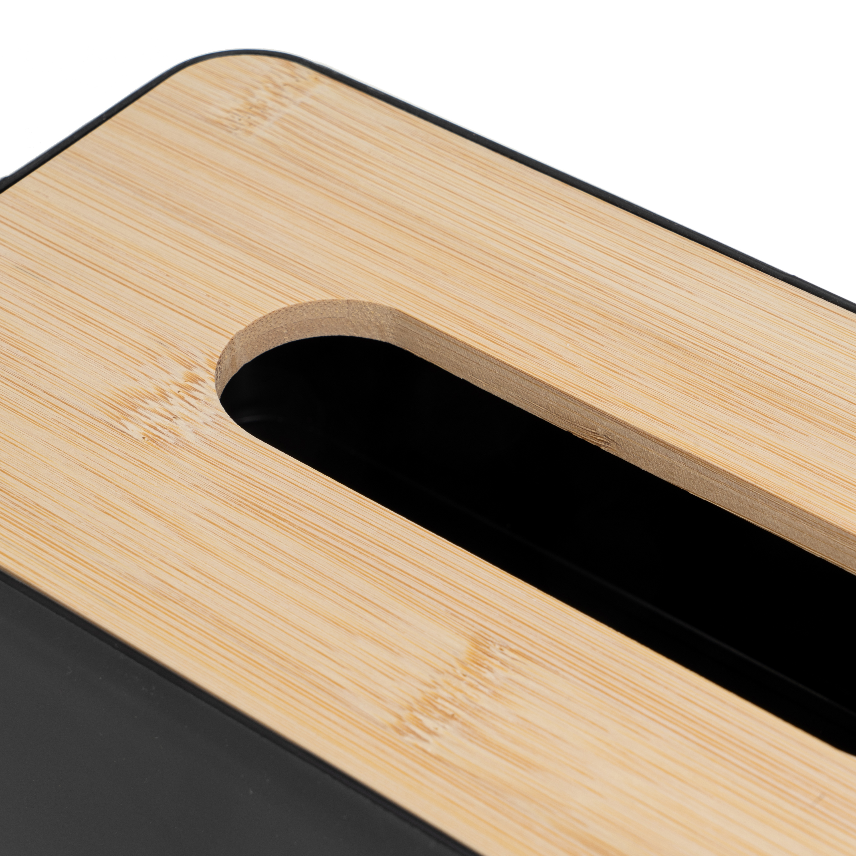 CAJA DE PAÑUELOS PP-BAMBÚ NEGRO 25 X 13 X 9 CM 2