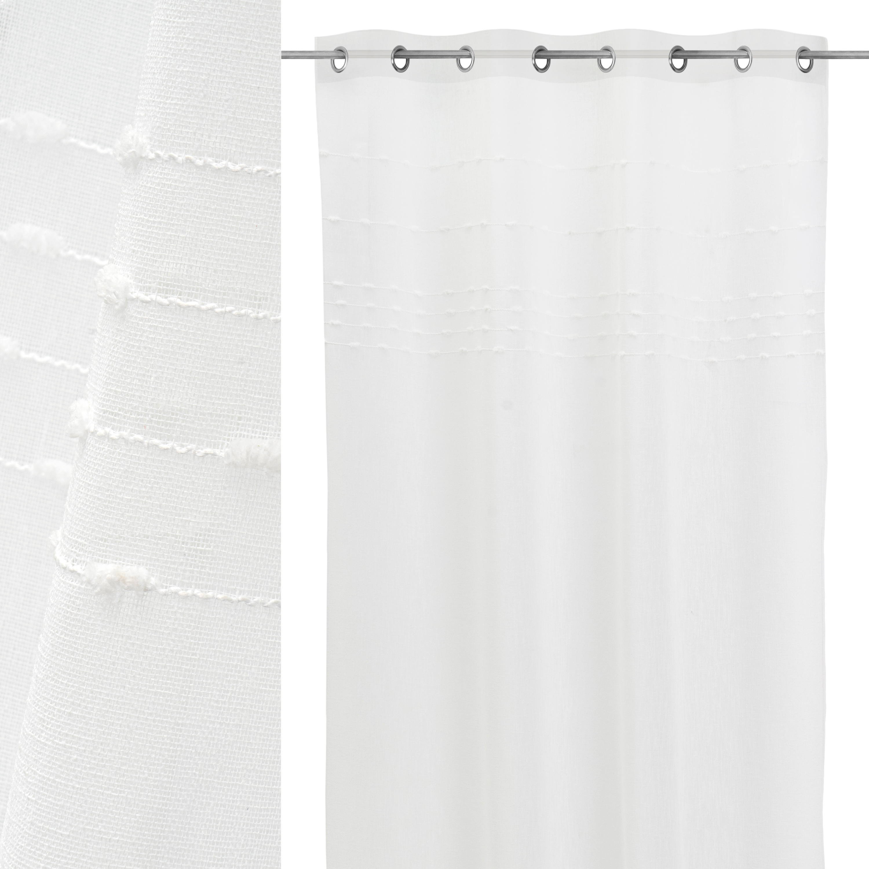 CORTINA FAUX LINEN RAYADO NEST BLANCO 140X260CM