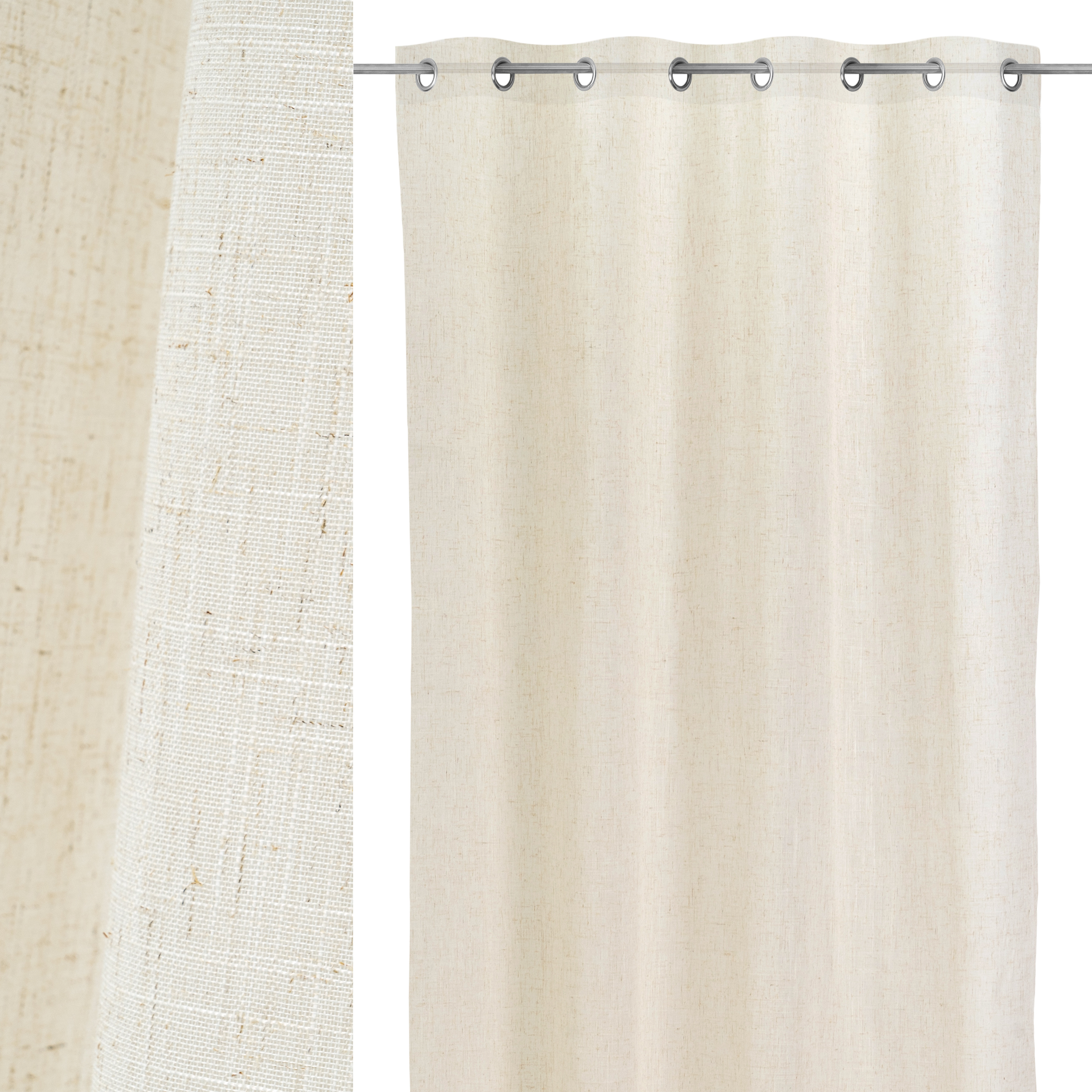 CORTINA POLY-LINEN TEÃ Â IDO CROPS NATURAL 140X260