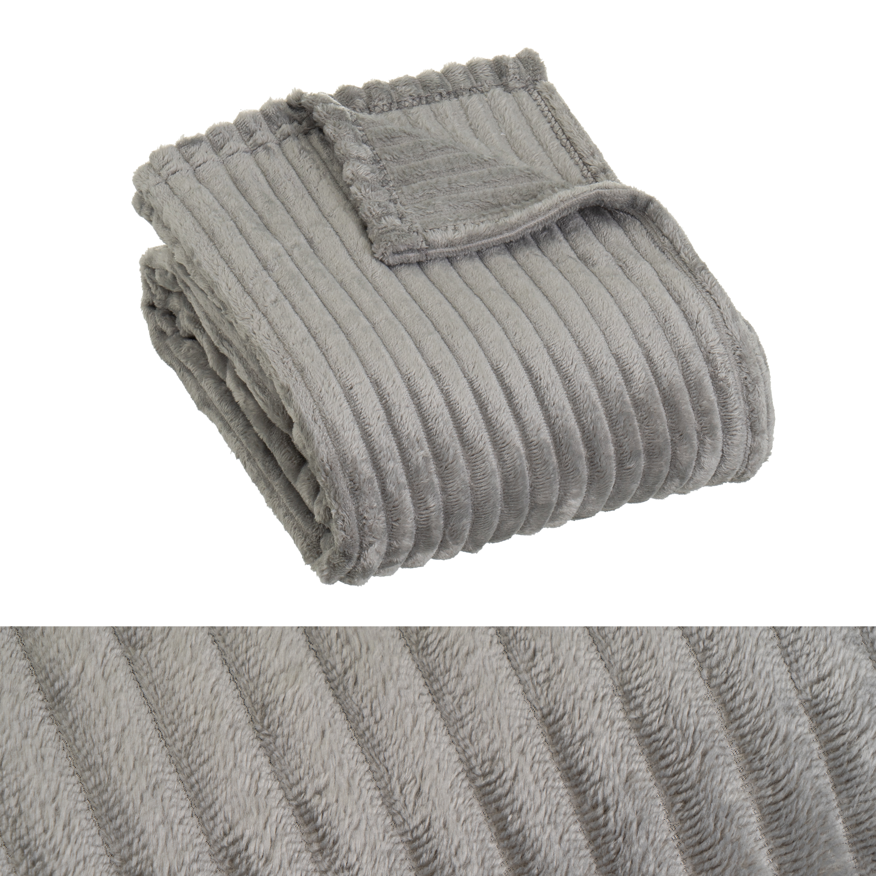 MANTA FRANELA MID CENTURY POLIESTER GRIS 130 X 160
