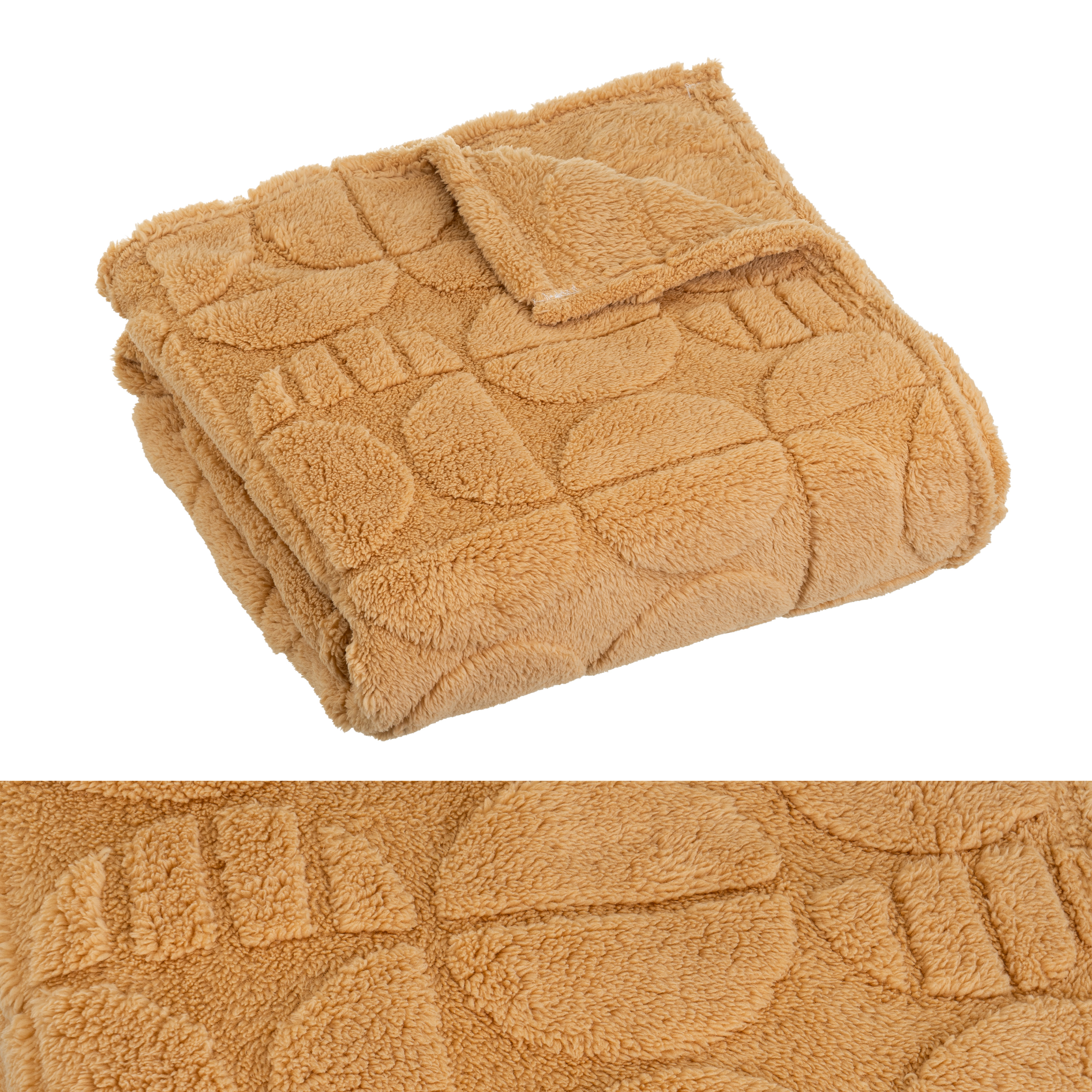 MANTA JACQUARD SHERPA MID CENTURY BEIGE 130 X 160