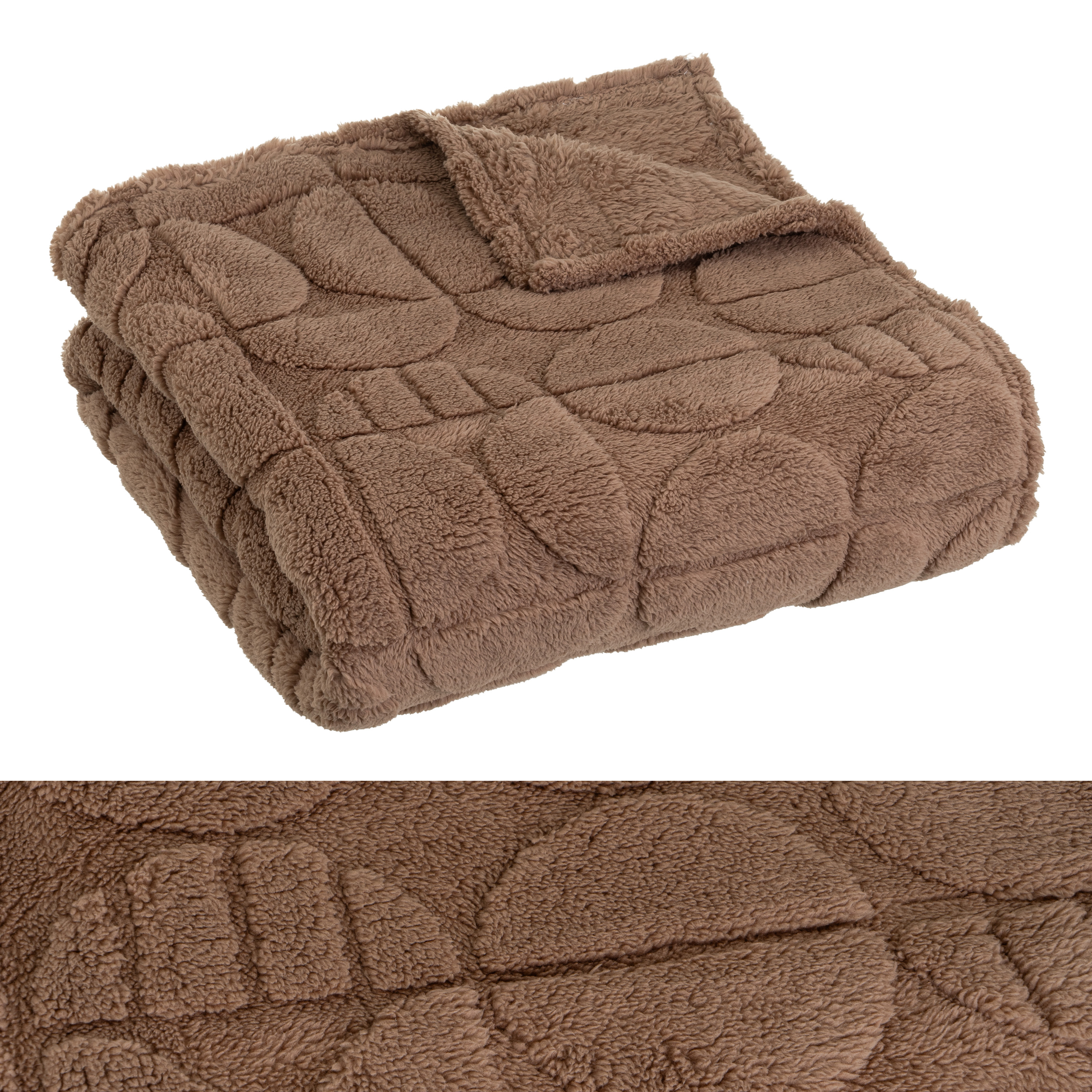 MANTA JACQUARD SHERPA MID CENTURY TAUPE 130 X 160