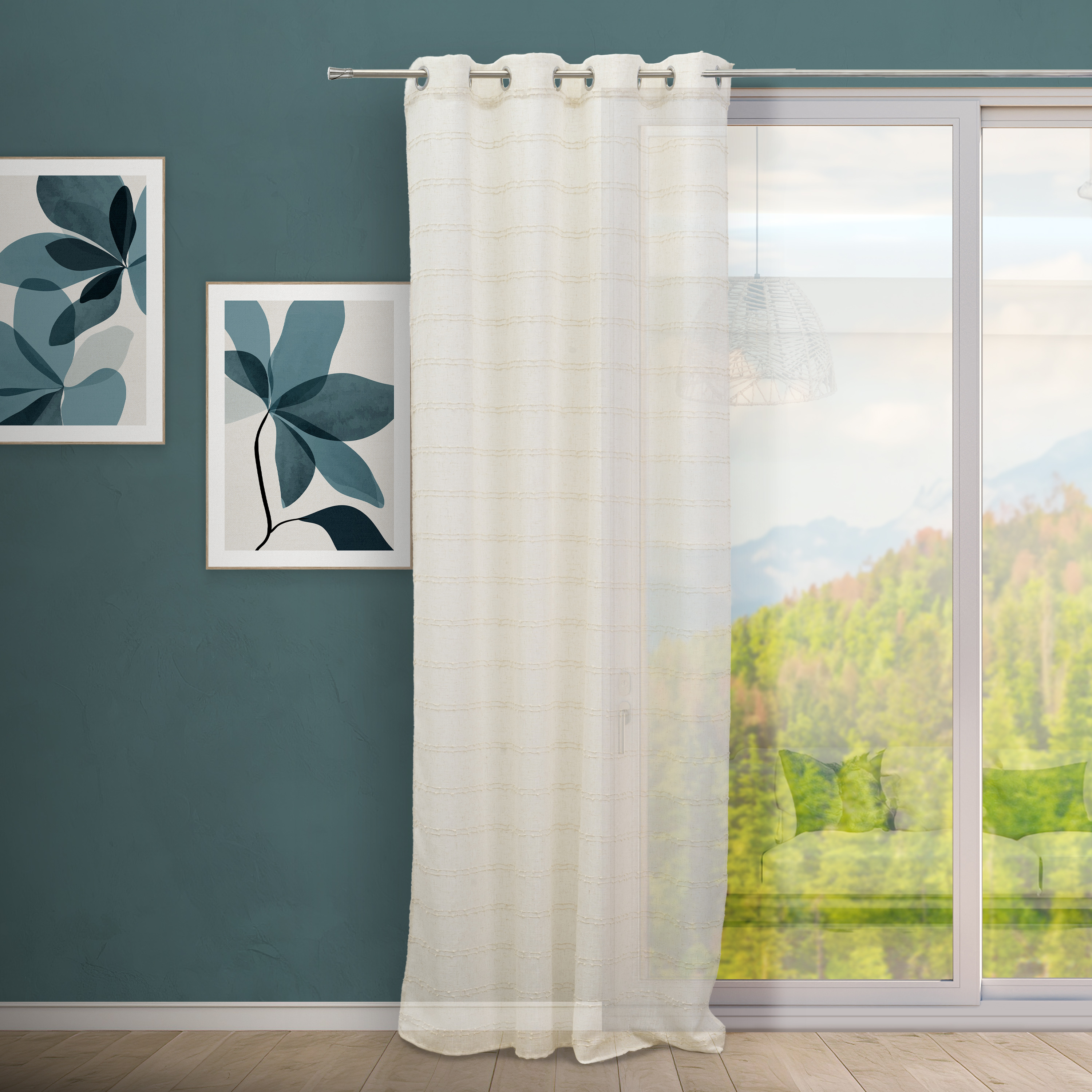 CORTINA FAUX LINEN RAYA CALADA NODES 140 X 260 CM
