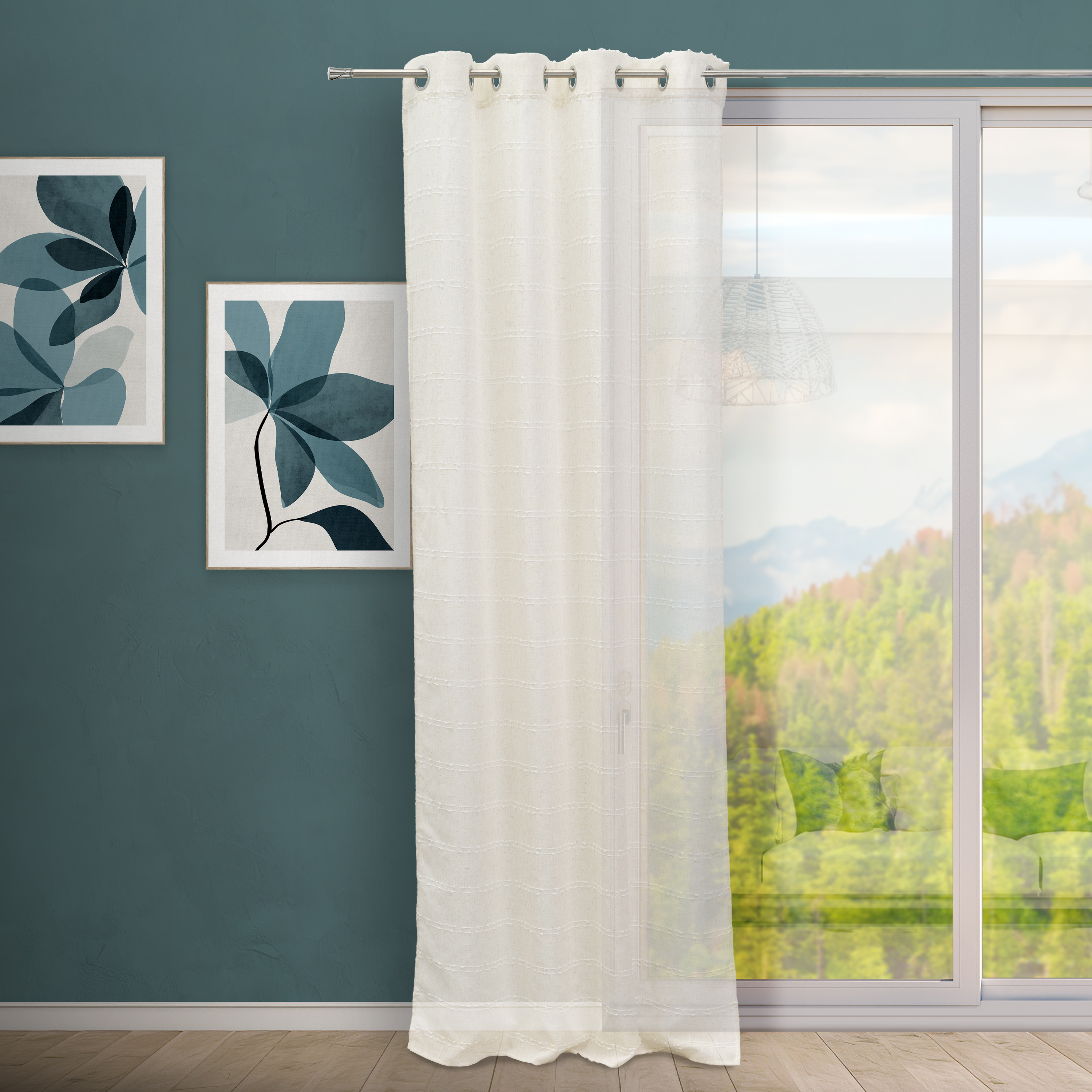 CORTINA FAUX LINEN RAYA CALADA NODES 140 X 260 CM