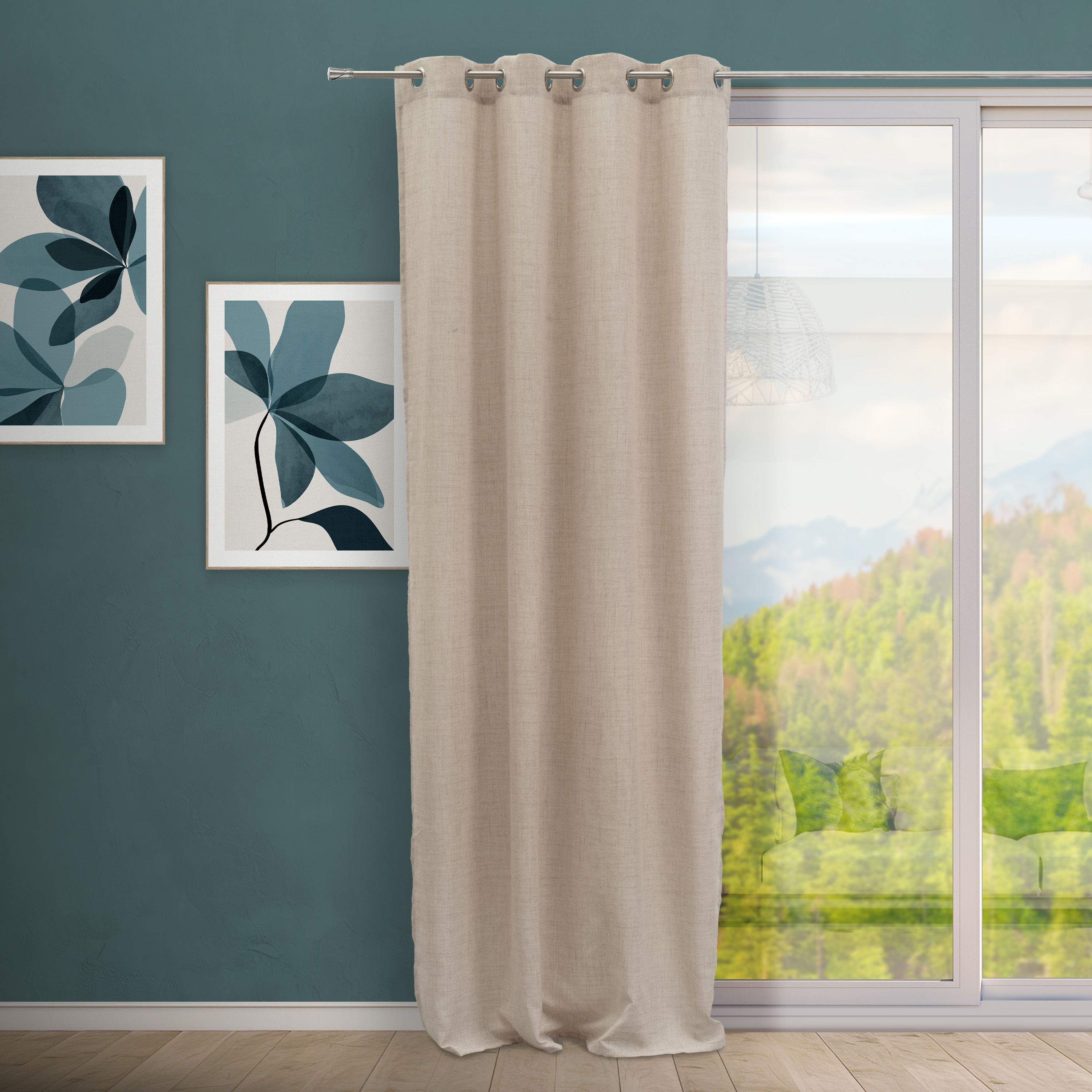 CORTINA FAUX LINEN & HILO REALZADO LIFE 140 X 260 5