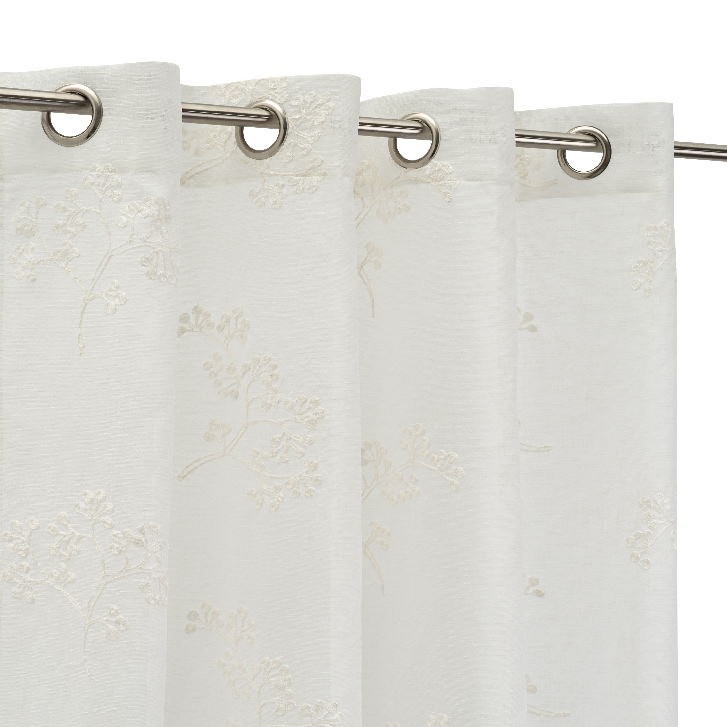CORTINA FAUX LINEN BORDADO HOLLY BLANCO 140 X 260