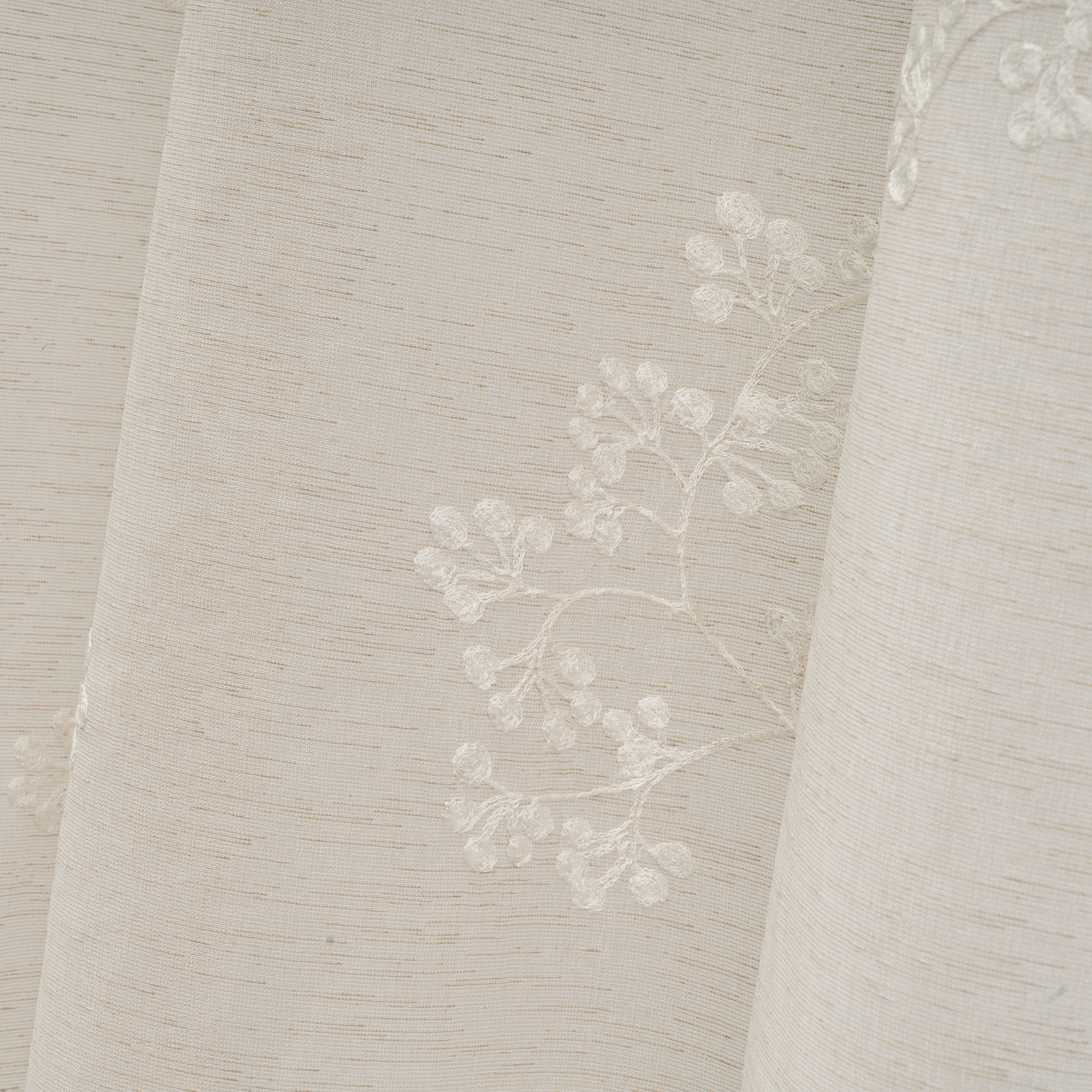 CORTINA FAUX LINEN BORDADO HOLLY BEIGE 140 X 260 C 4