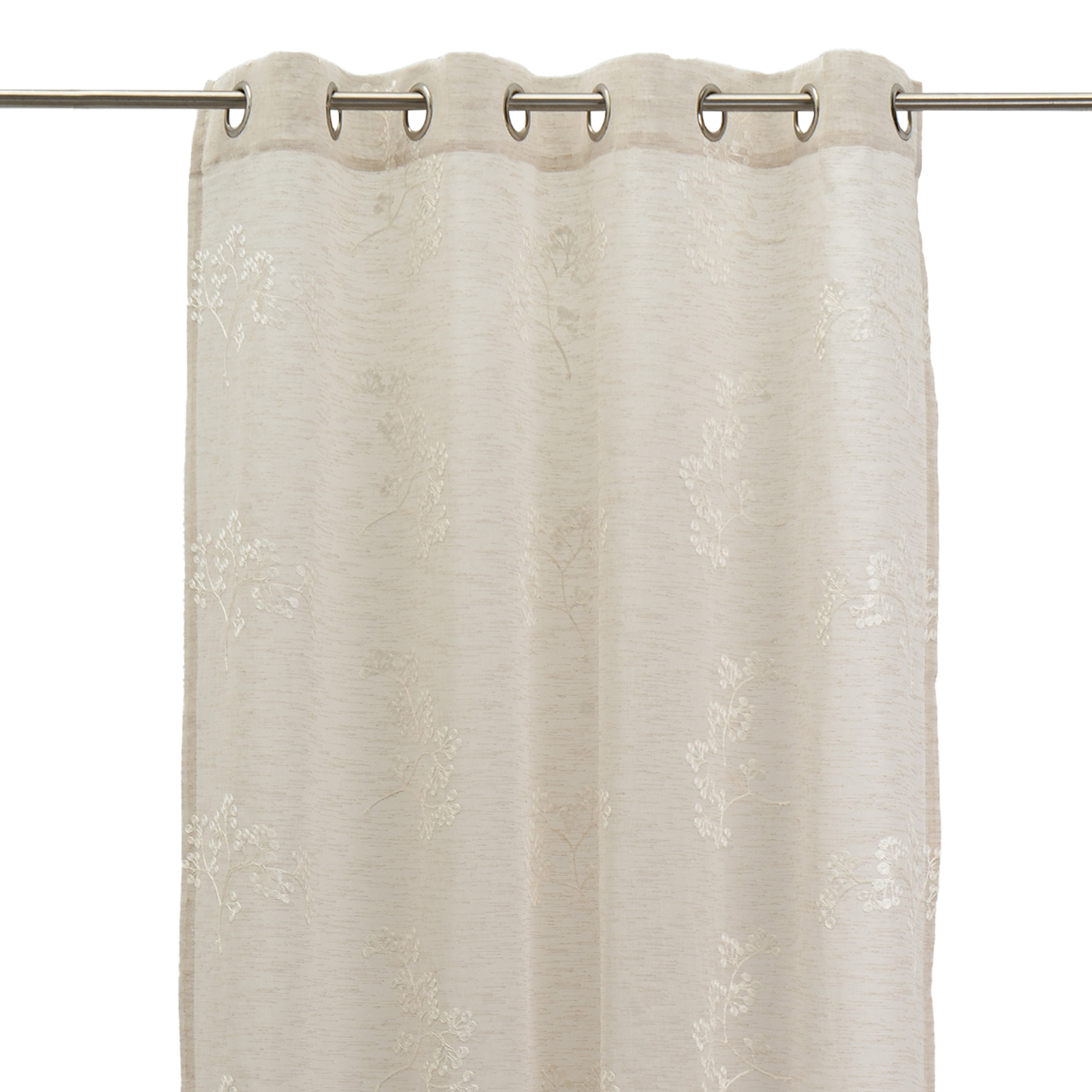 CORTINA FAUX LINEN BORDADO HOLLY BEIGE 140 X 260 C