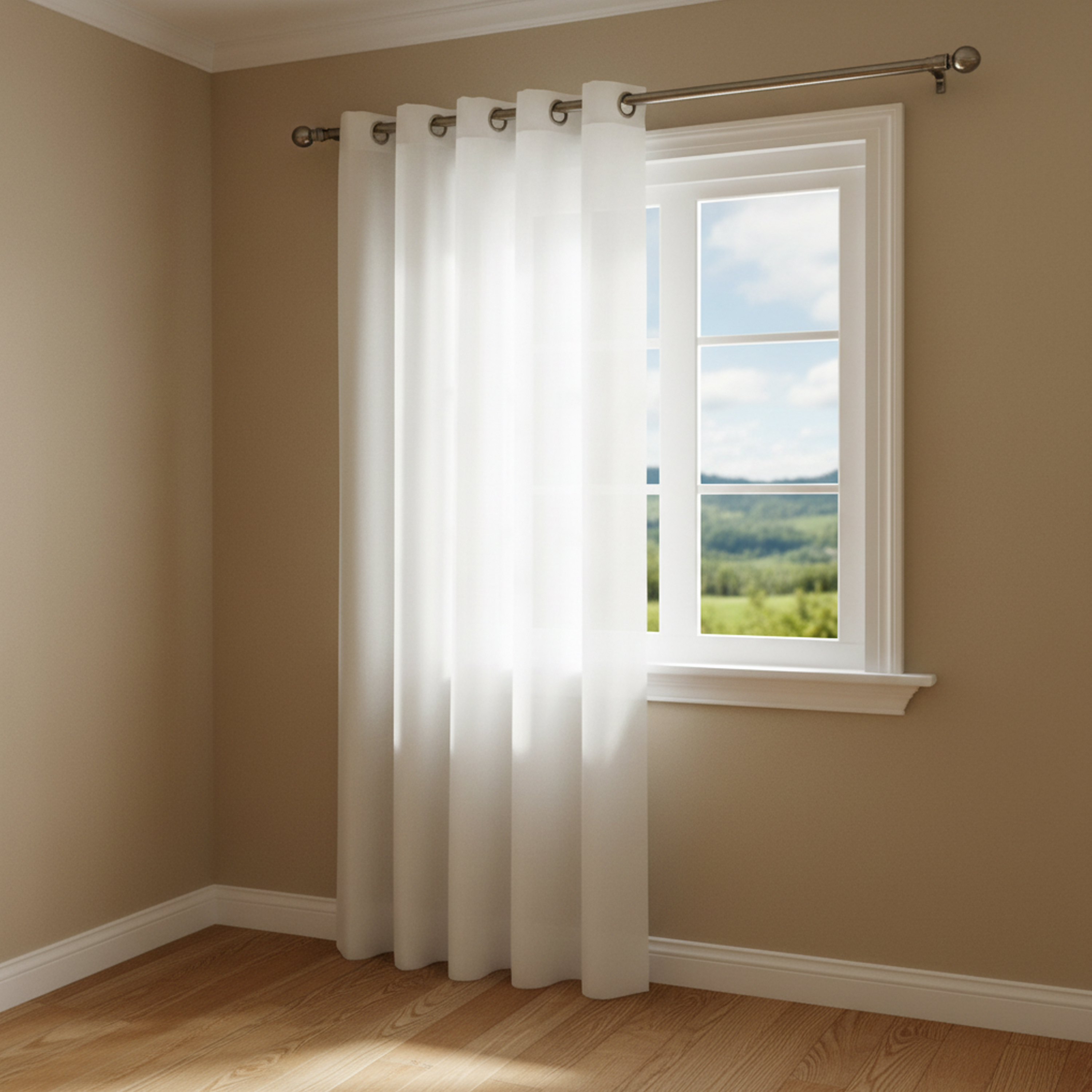 VISILLO TEÑIDO AURA POLIÉSTER BLANCO 140 X 260 CM