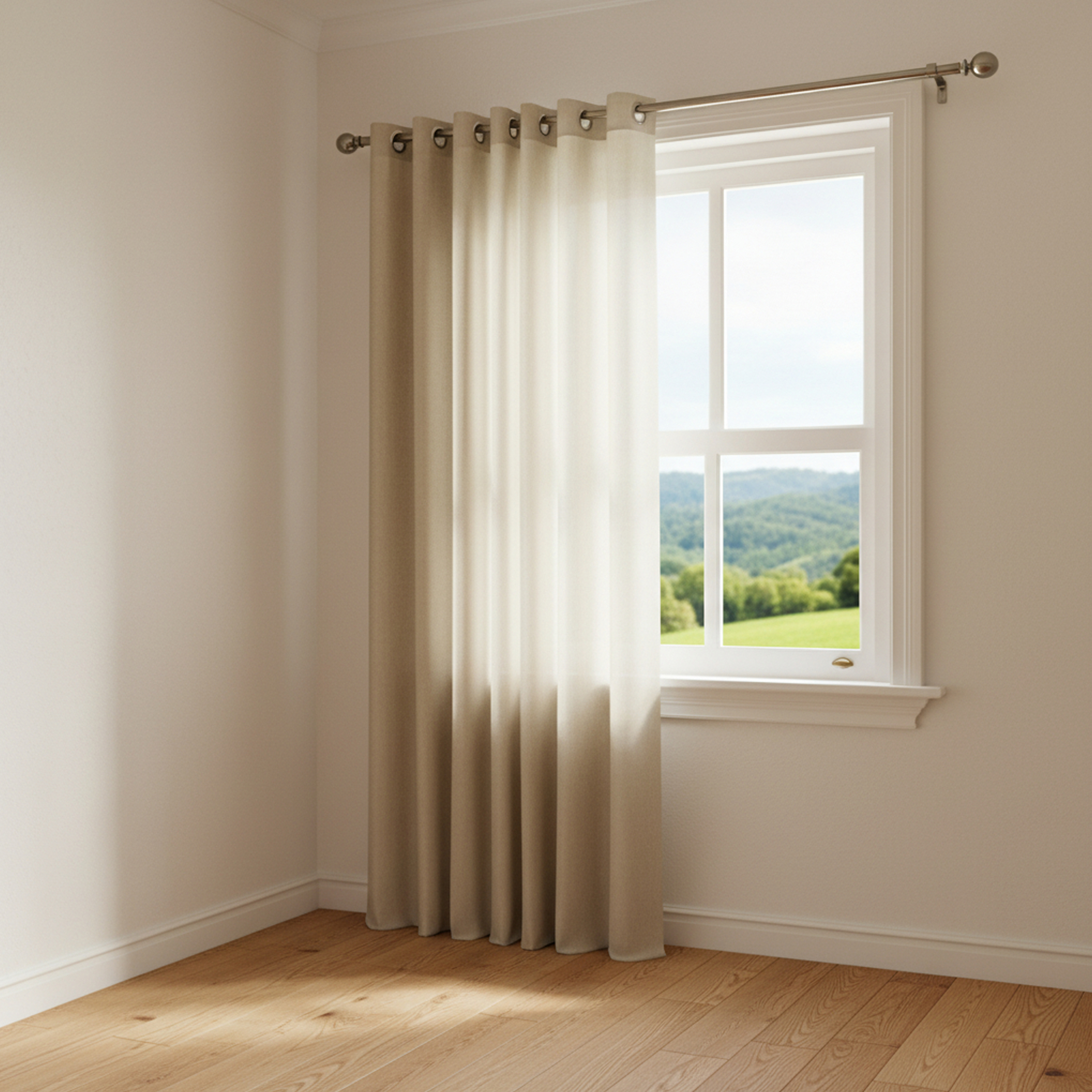 VISILLO TEÑIDO AURA POLIÉSTER BEIGE 140 X 260 CM 4