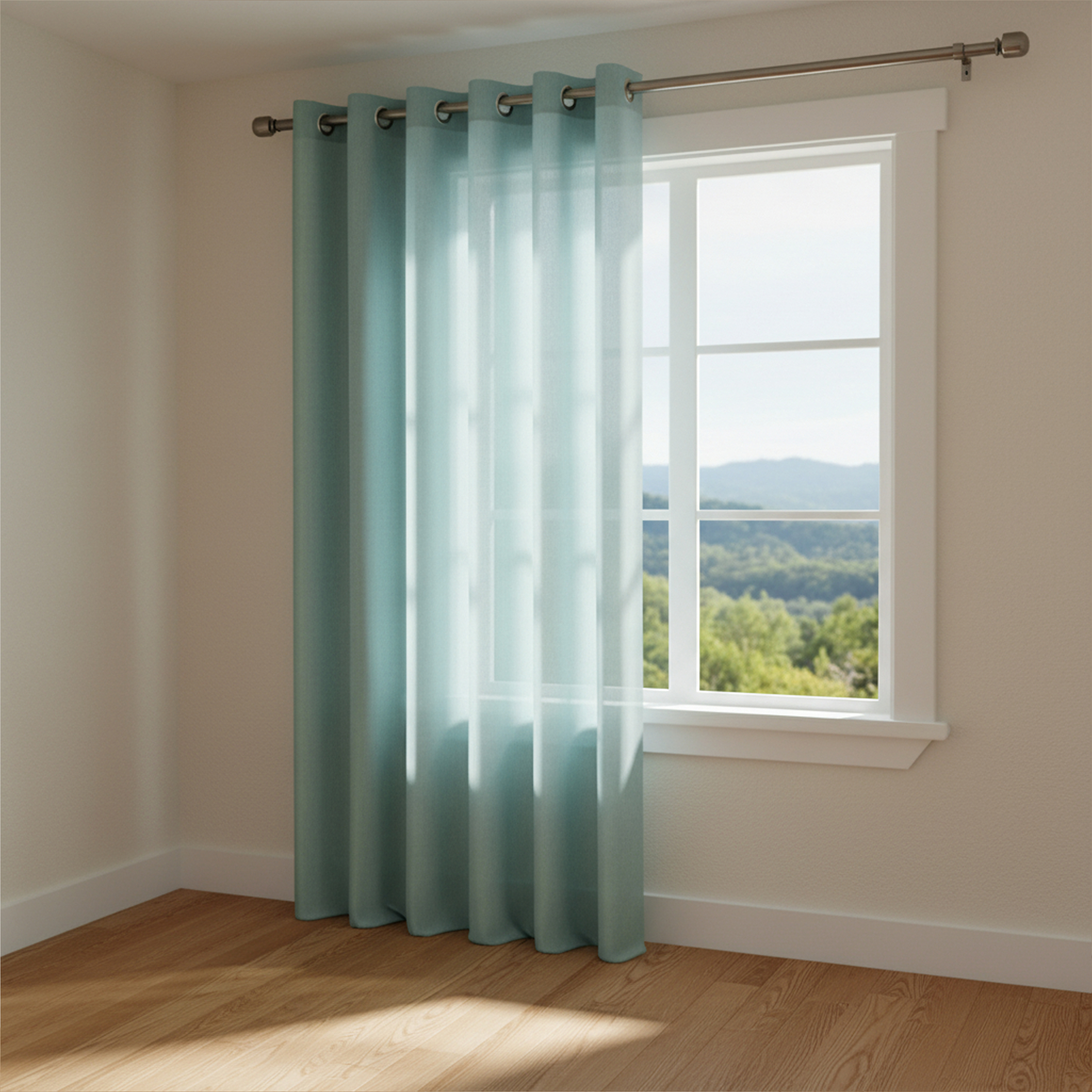 VISILLO TEÑIDO AURA POLIÉSTER TURQUESA 140 X 260 C