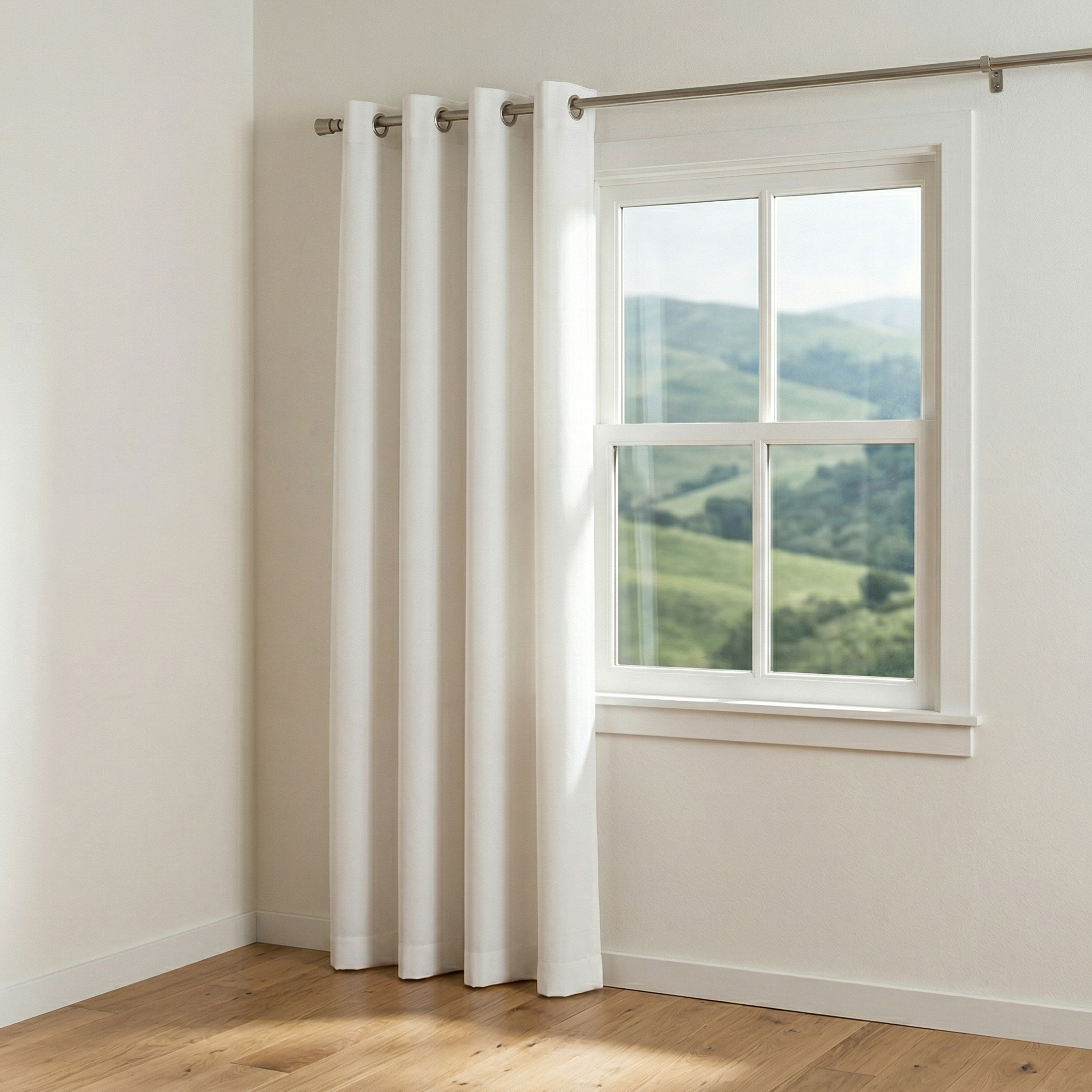 CORTINA TEÑIDO SIENA POLIÉSTER BLANCO 140 X 260 CM