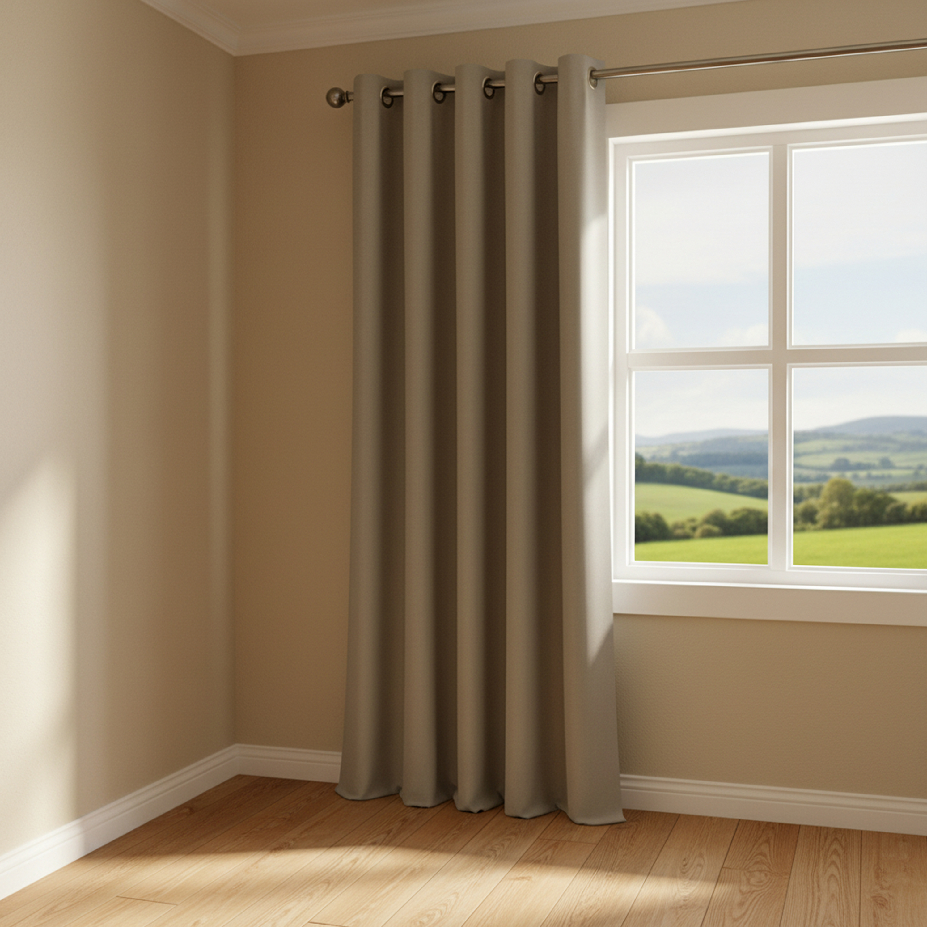 CORTINA TEÑIDO SIENA POLIÉSTER TAUPE 140 X 260 CM