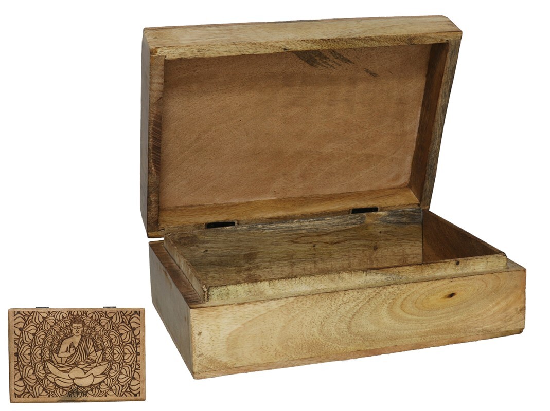 CAJA TALLADA BUDA 25X17X8CM