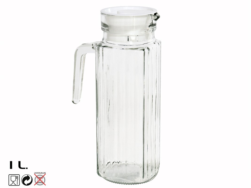 JARRA FIGRO 1L CRISTAL LONDRES TAPA BLANCA