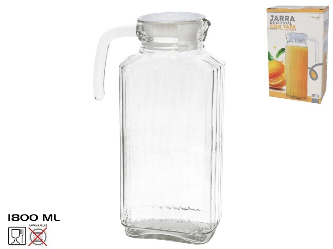 JARRA DE CRISTAL CON TAPA 1800ML