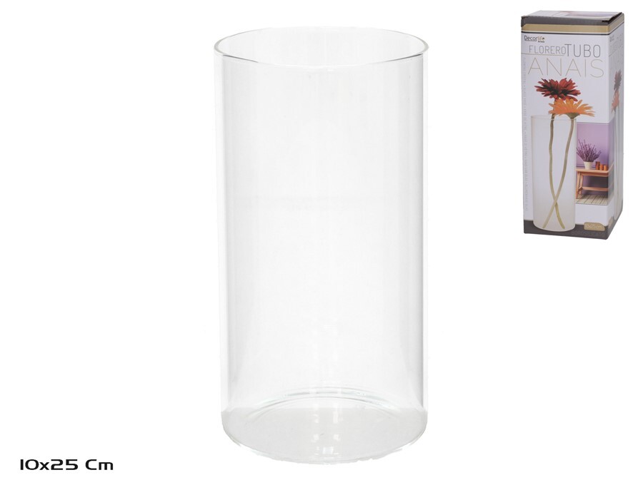 FLORERO TUBO CRISTAL 10X25CM ANAIS