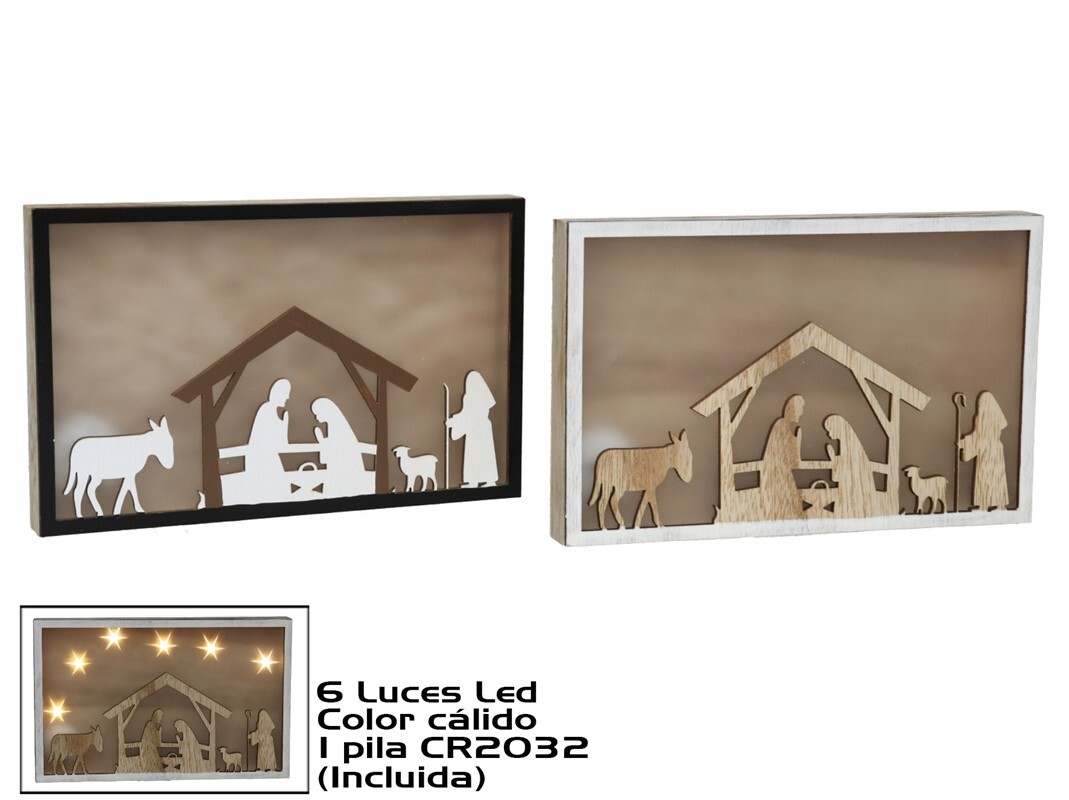 ESCENA TACO NACIMIENTO 6 LED NEGRO 22X14X2,5 CM