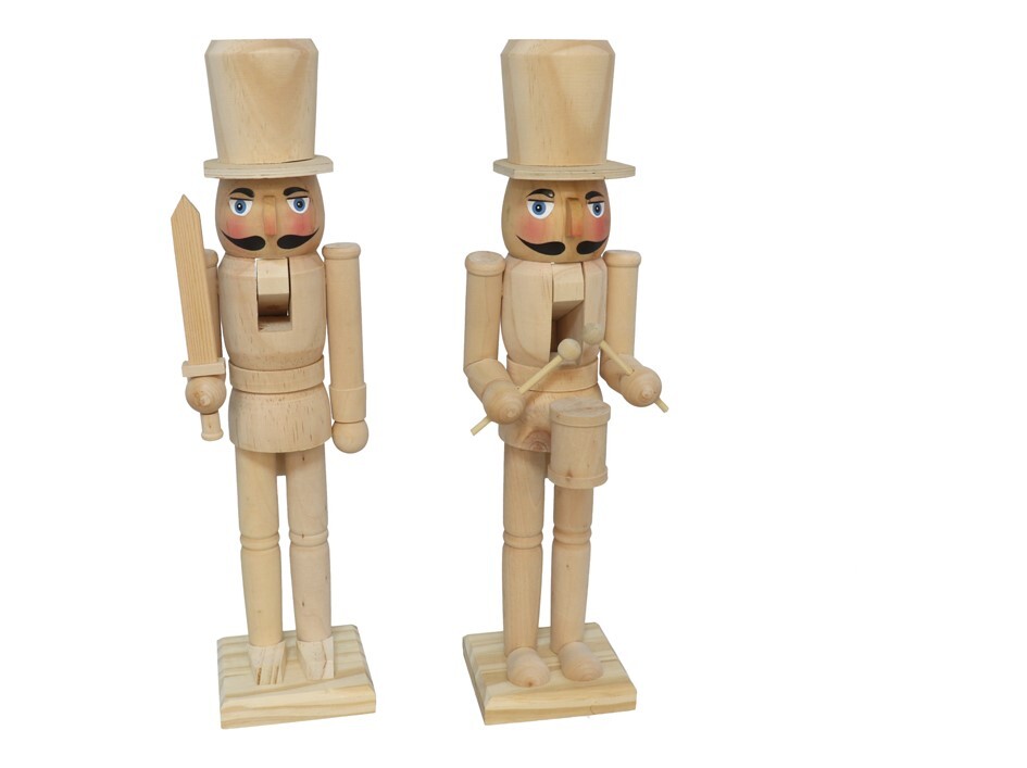 SOLDADITO MADERA DIY CON CARA 10X8X38CM TAMBOR