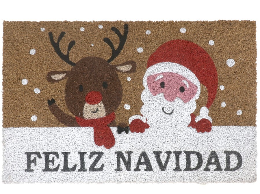 FELPUDO COCO 40X60CM SANTA FELIZ NAVIDAD