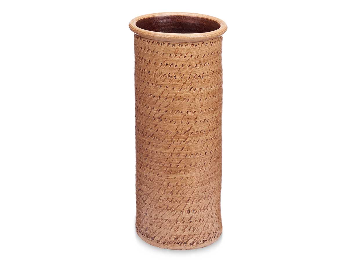 Paraguero ceramica puntos 23x23x50cm marron 2