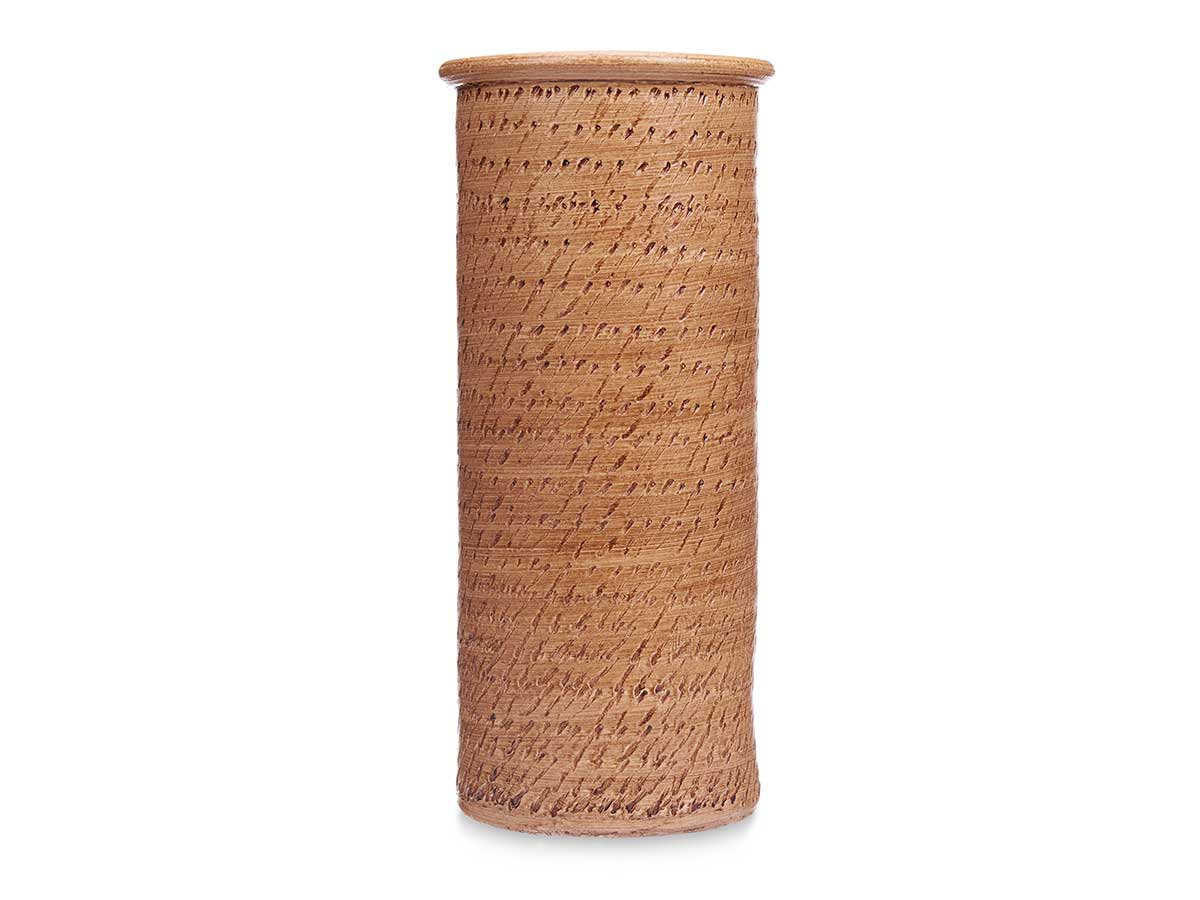 Paraguero ceramica puntos 23x23x50cm marron 3