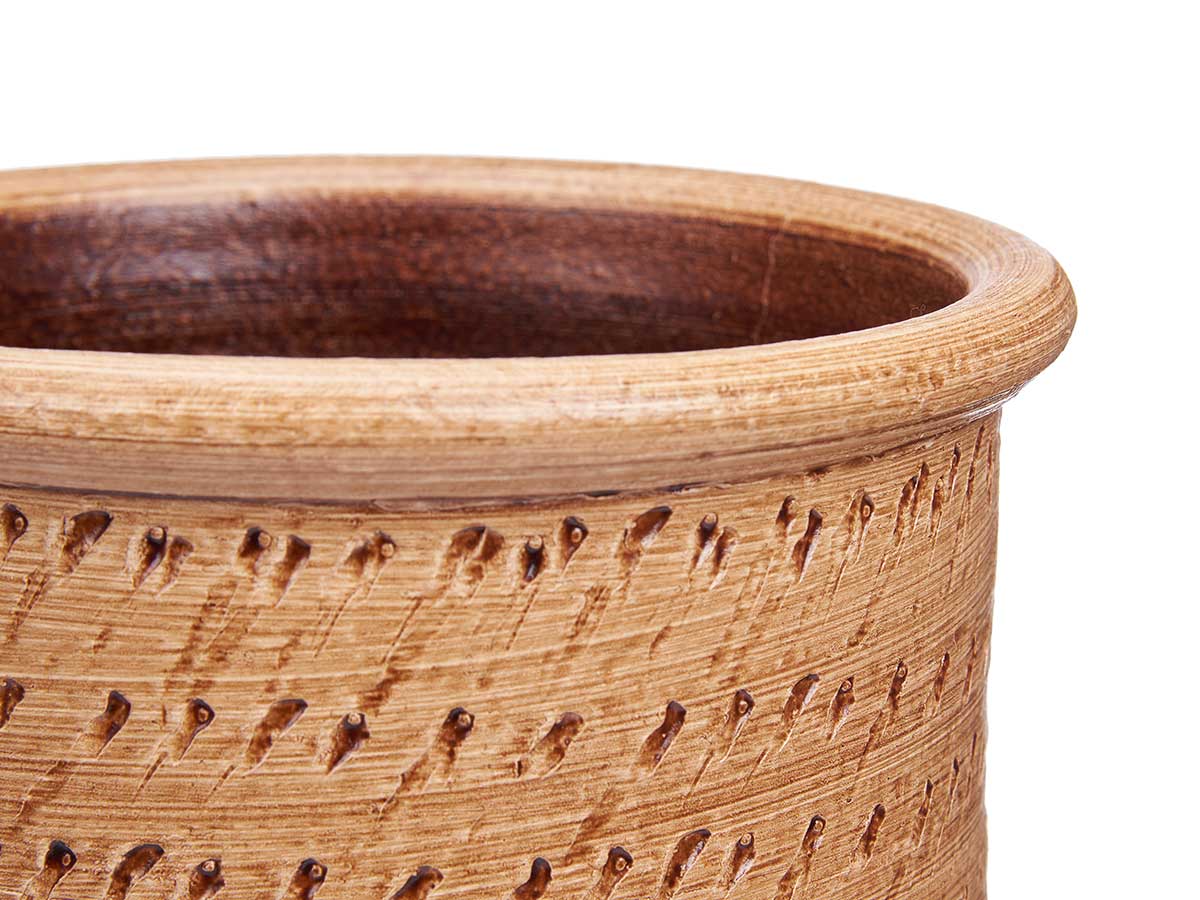 Paraguero ceramica puntos 23x23x50cm marron 4