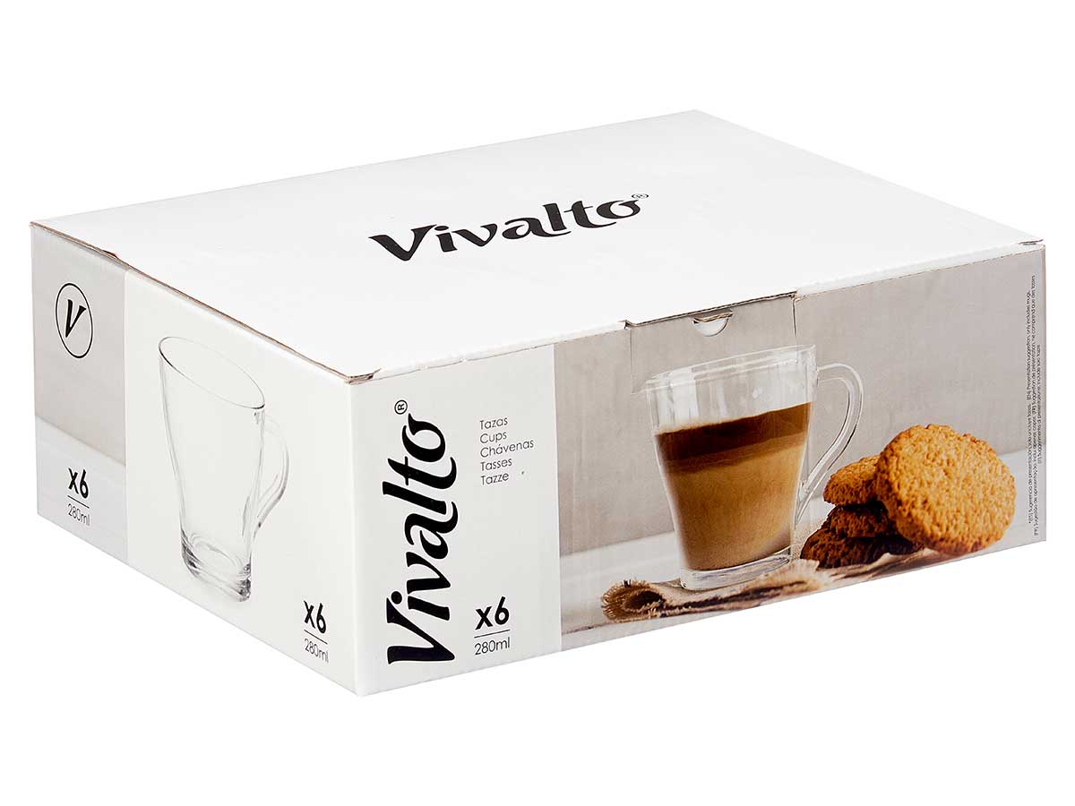 Taza vidrio asa 280 ml 9x11x9.5cm 3