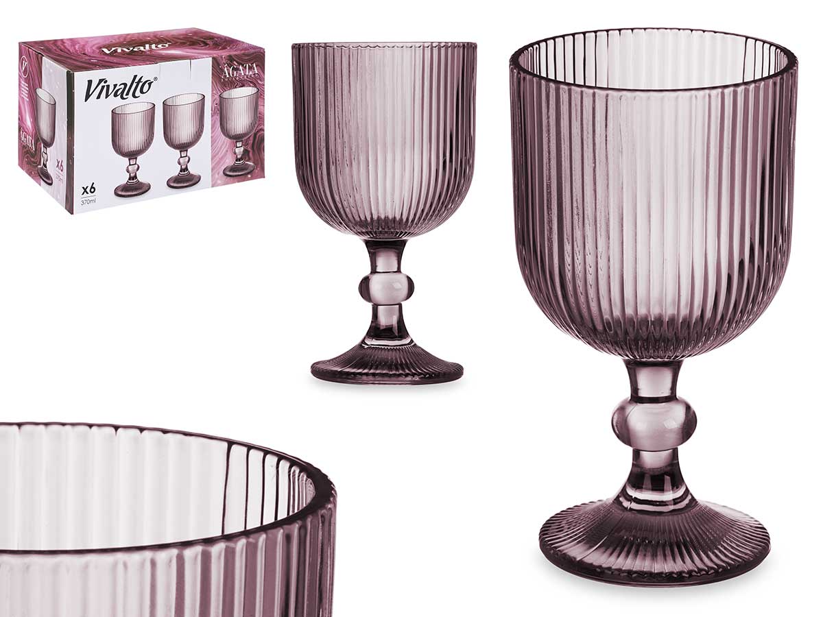 Copa rosa rayas 260ml 7.9x7.9x14cm